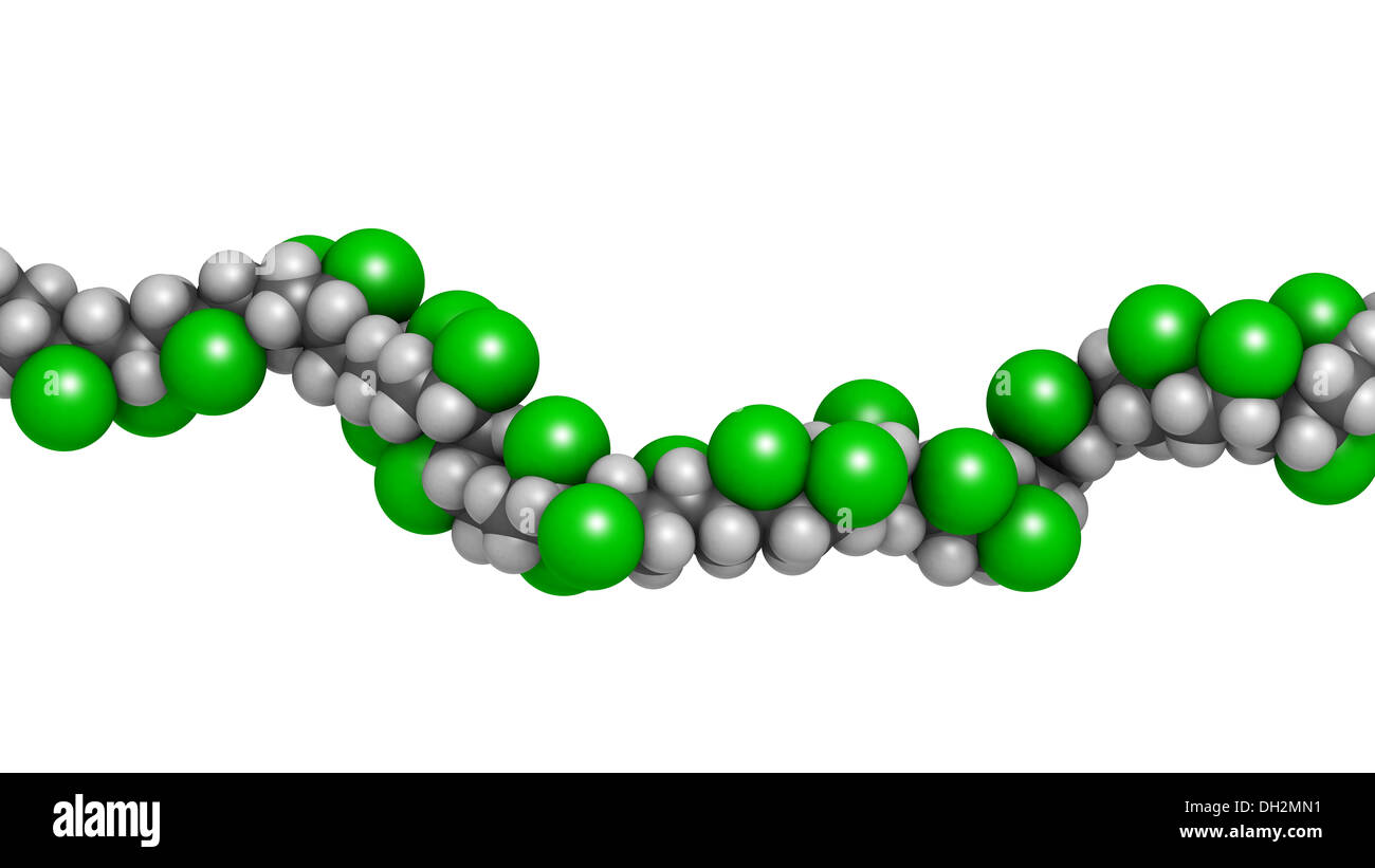 Poli(cloruro de vinilo) (PVC) de plástico, estructura química