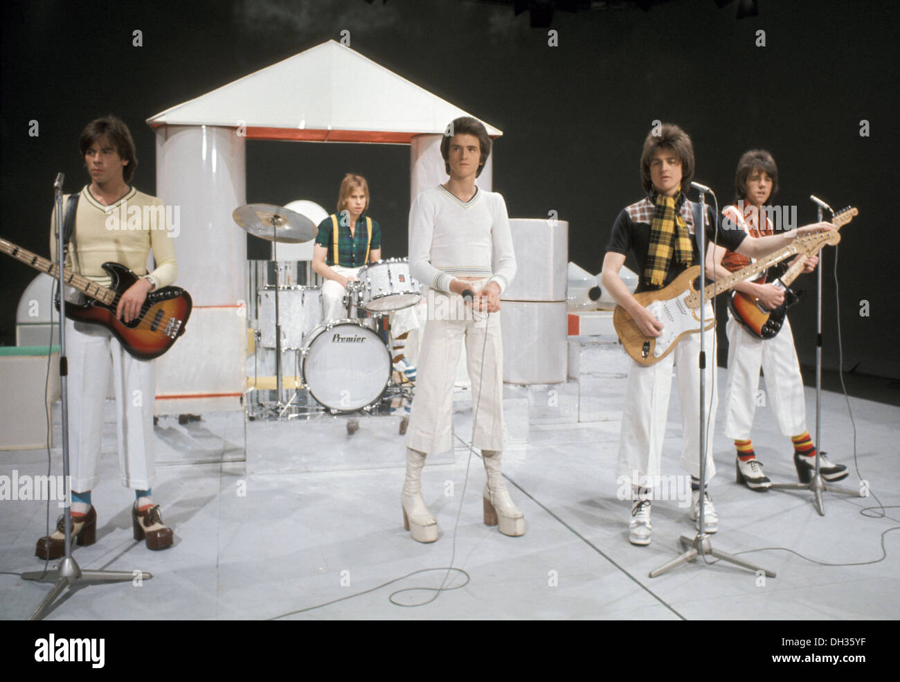 BAY CITY ROLLERS grupo pop británico en 1975 Foto de stock