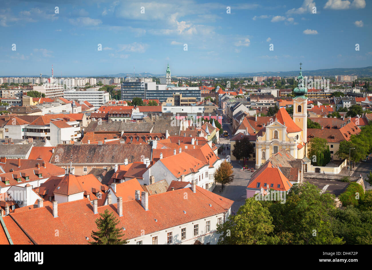 Vista de Gyor, Western Transdanubia, Hungría Foto de stock