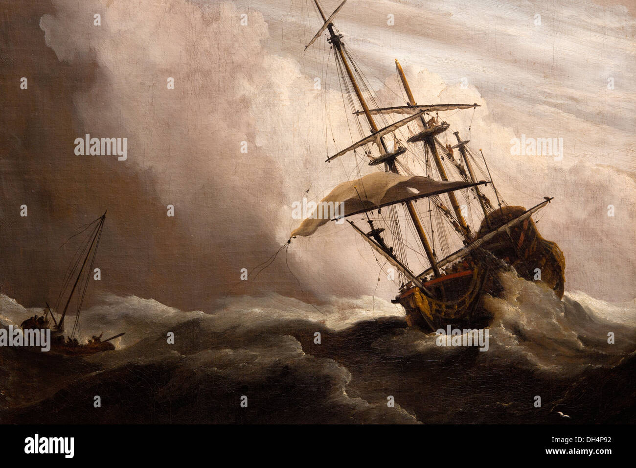 Países Bajos, Amsterdam, Rijksmuseum . Galería de honor. Barco en la tormenta Foto de stock
