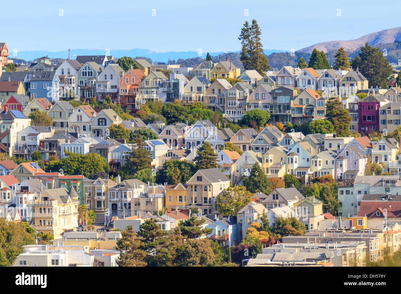 Típico Barrio de San Francisco, California Foto de stock