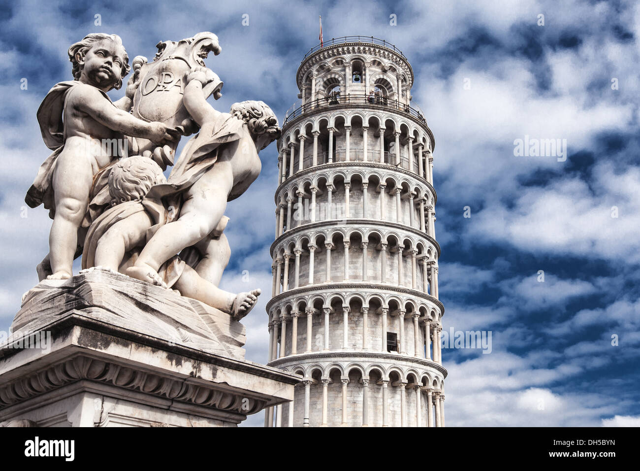 Piazza dei Miracoli Duomo e Torre di Pisa Foto de stock
