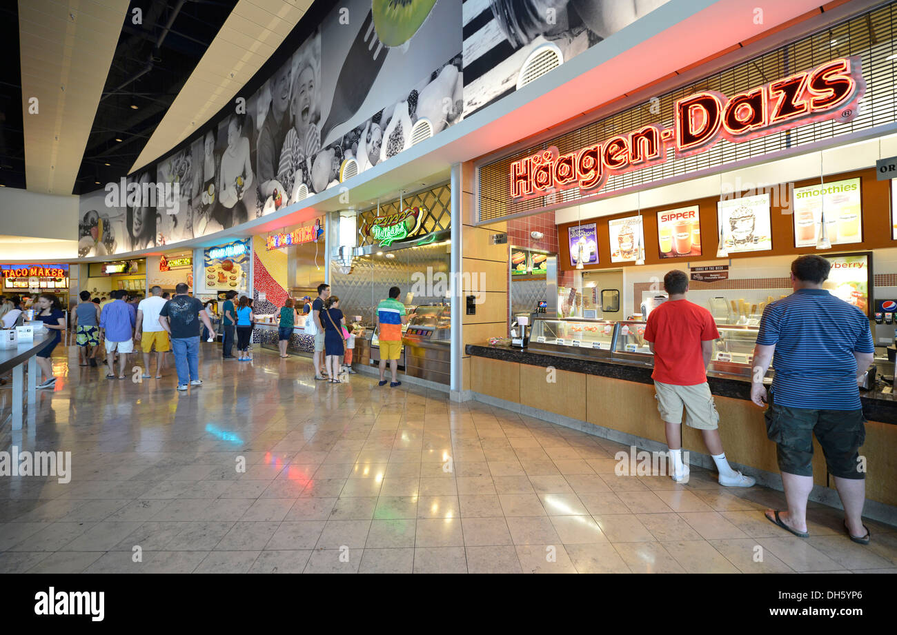 Corte de comida típica estadounidense en el Fashion Show Mall, Häagen-Dazs,  Paraíso, Las Vegas, Nevada, Estados Unidos de América Fotografía de stock -  Alamy