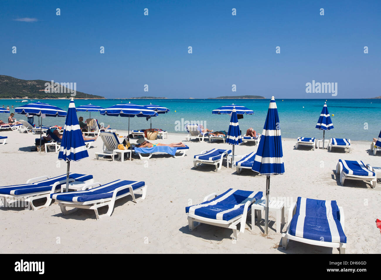 Playa de Palombaggia, costa sur-oeste, el mar Mediterráneo, Córcega, Francia, Europa Foto de stock