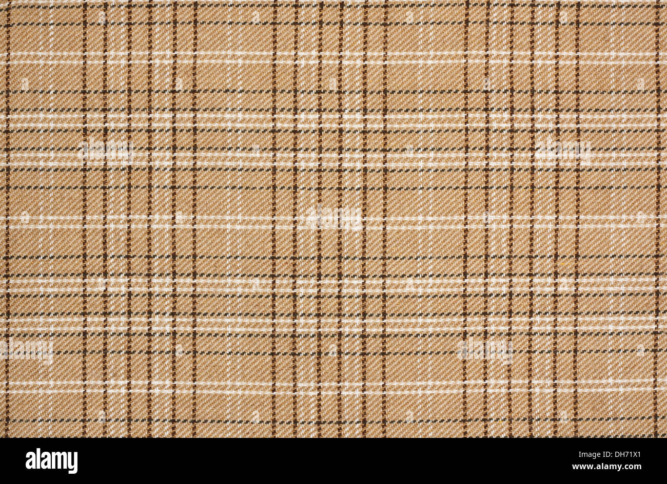 Un chequeo de antecedentes de tartán beige tejer patrón cuadriculado con beige, marrón, blanco y negro Foto de stock