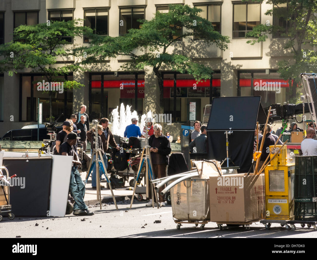 La producción de películas en la Ciudad de Nueva York, EE.UU. Foto de stock