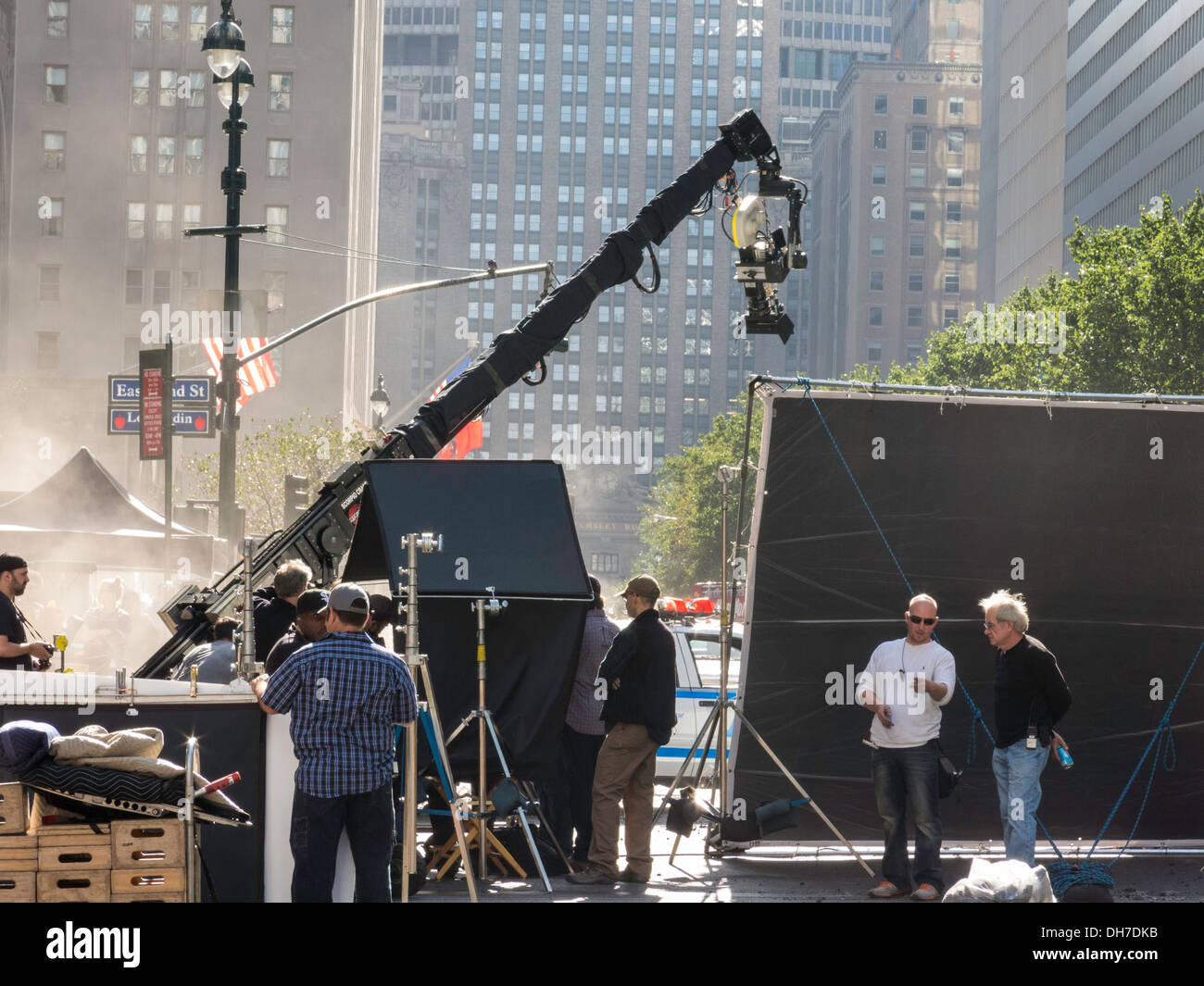 La producción de películas en la Ciudad de Nueva York, EE.UU. Foto de stock