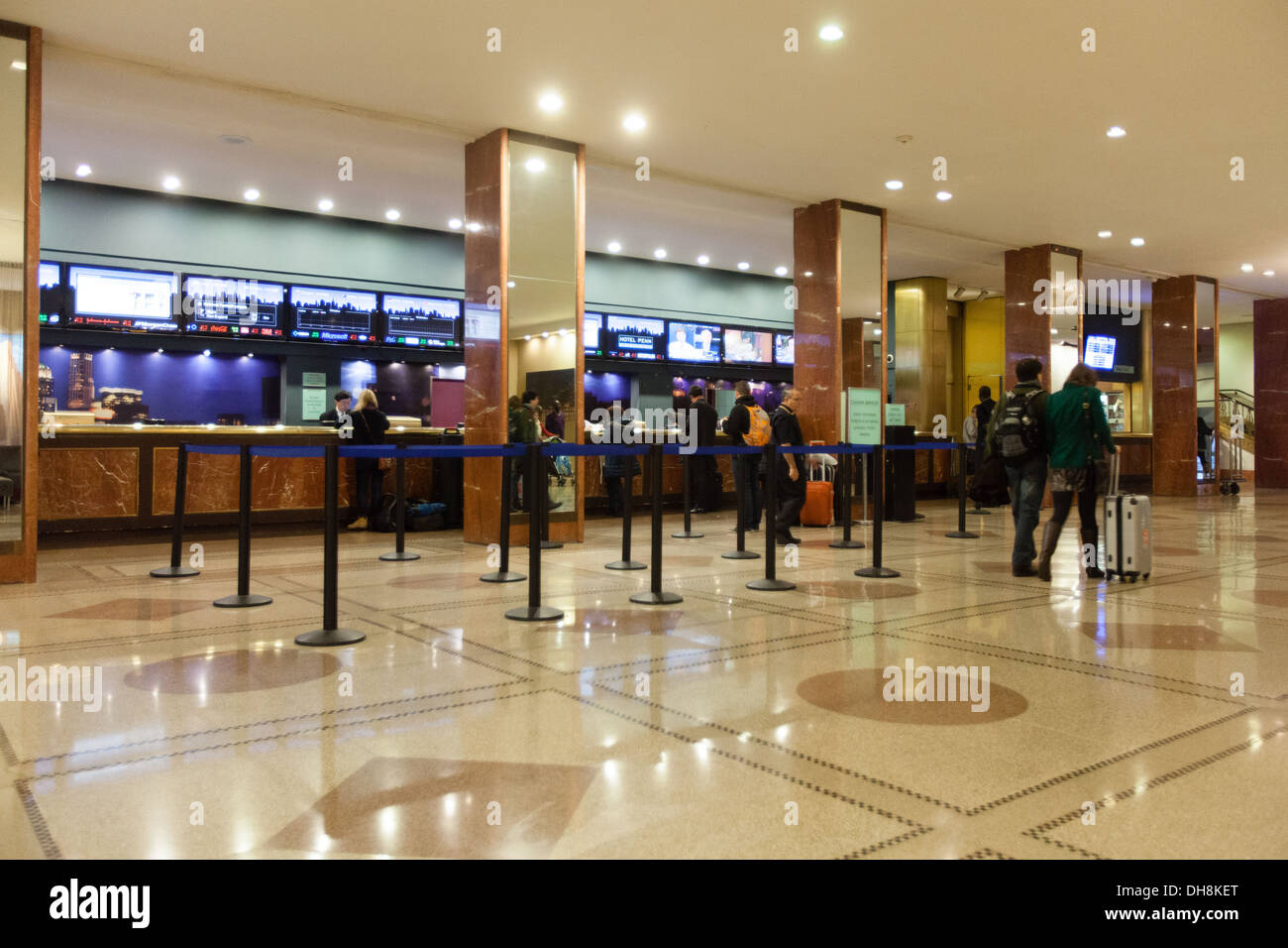 La recepción del hotel, el Hotel Pennsylvania, 401 Seventh Ave, la ciudad de Nueva York, Estados Unidos de América. Foto de stock