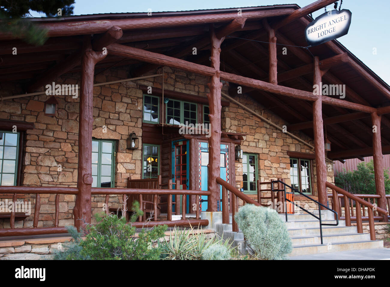Bright Angel Lodge, South Rim, el Parque Nacional del Gran Cañón, Arizona. Foto de stock