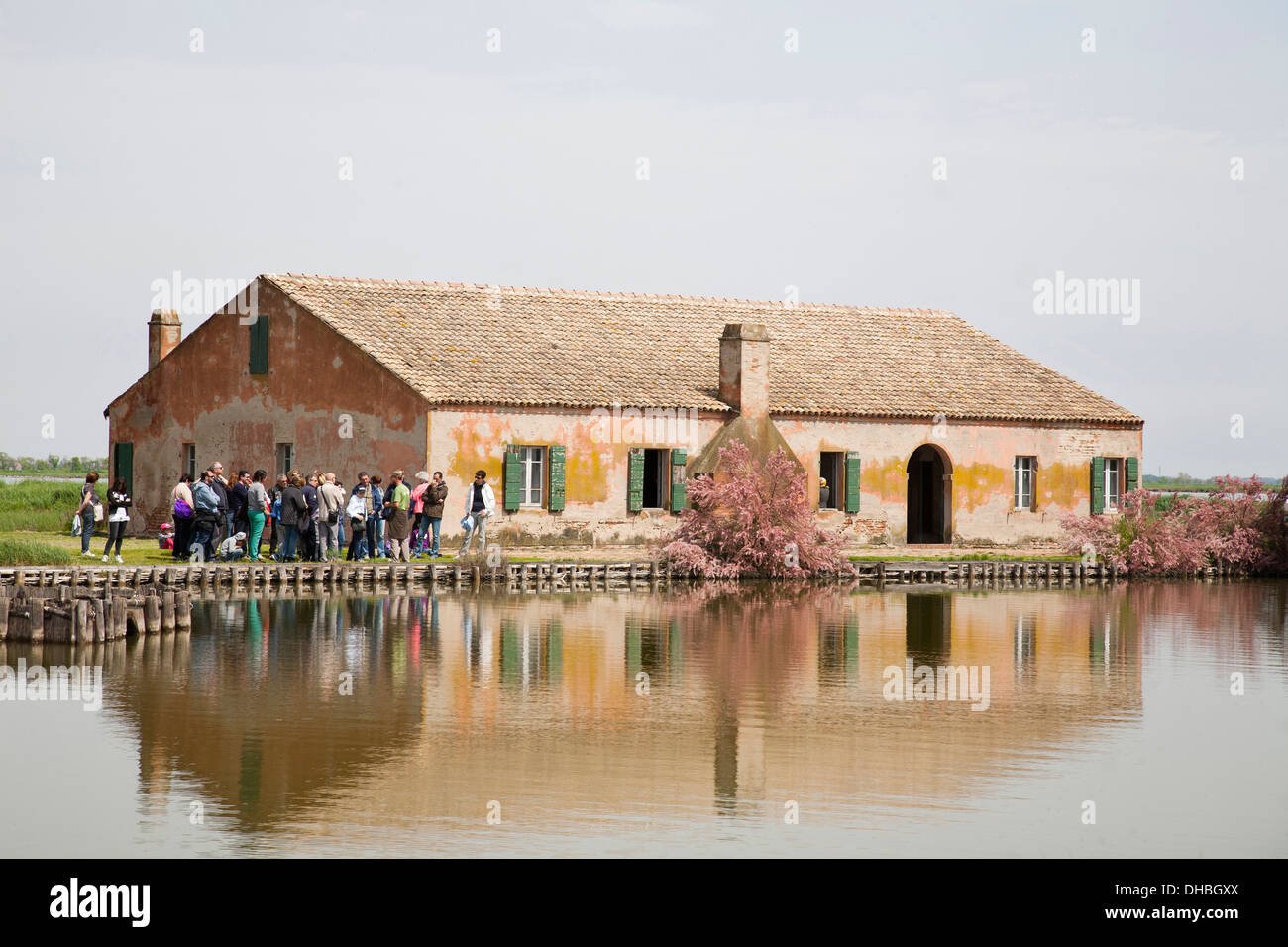 Casa tradicional, casoni di valle, de los Valles de Comacchio, provincia de Ferrara, delta del río Po, Emilia Romagna, Italia, Europa Foto de stock