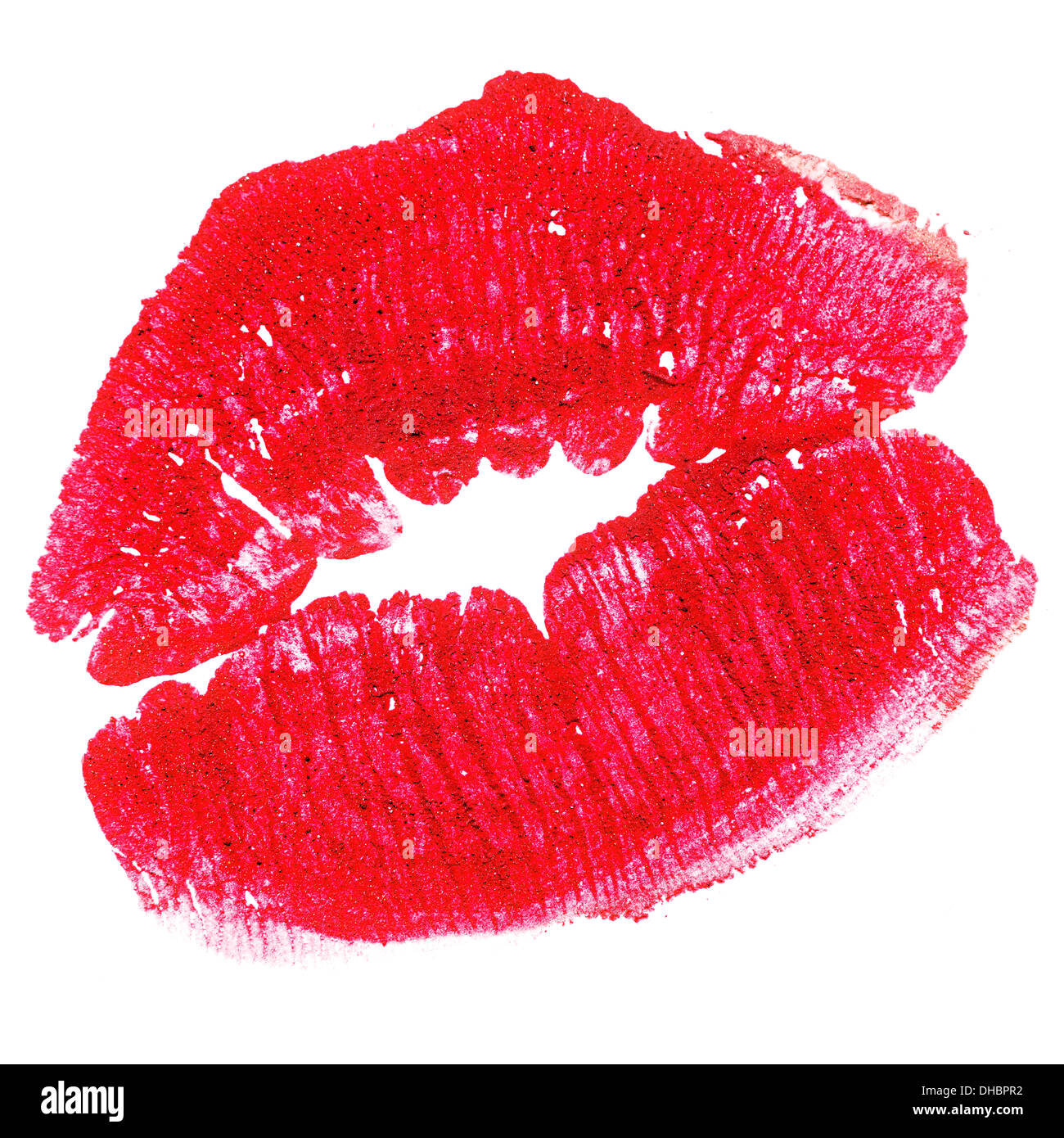 Lápiz labial rojo beso macro Fotografía de stock - Alamy