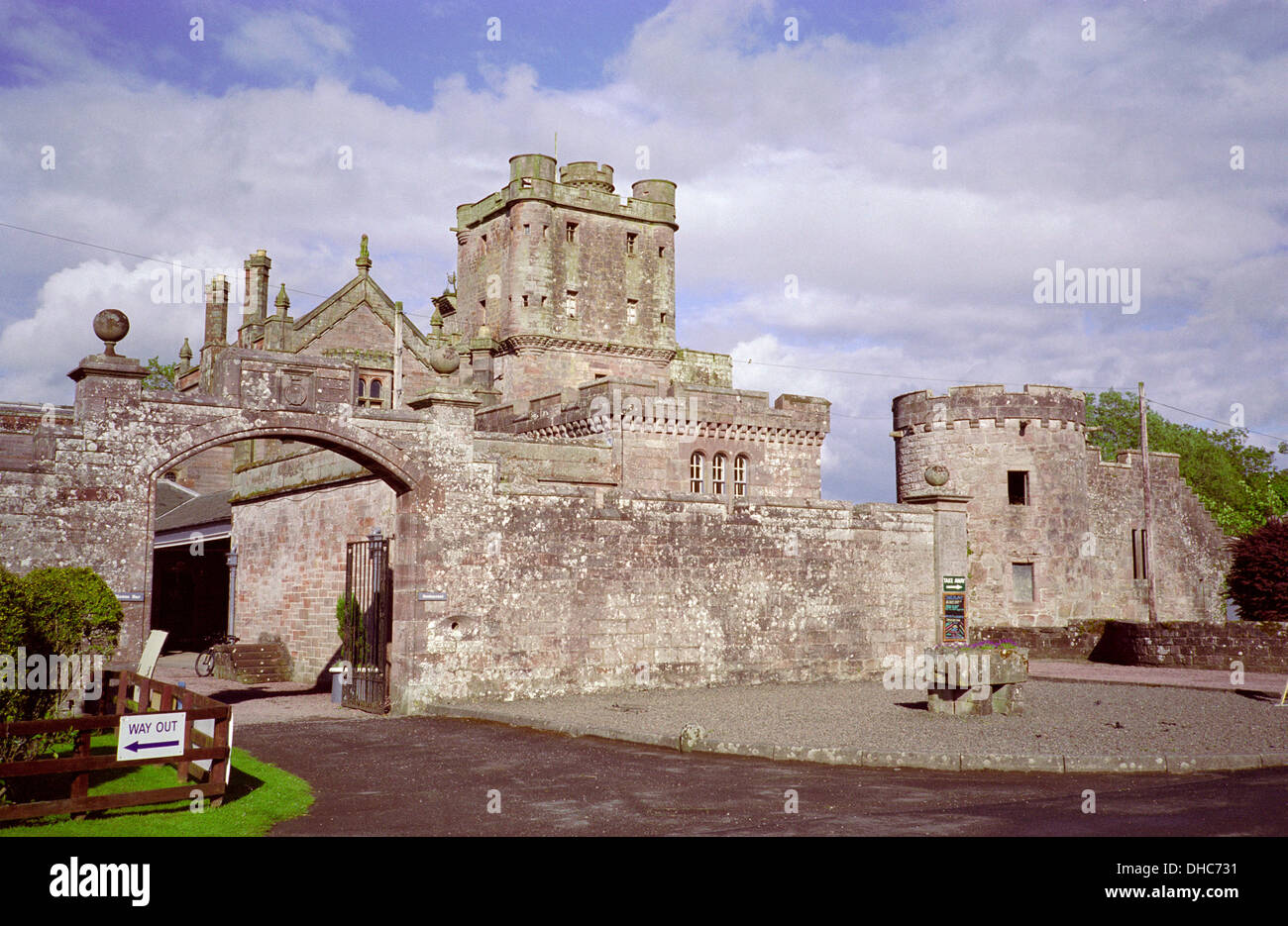 Castillo Hoddom, Annandale, Dumfries y Galloway, Escocia, Reino Unido Foto de stock