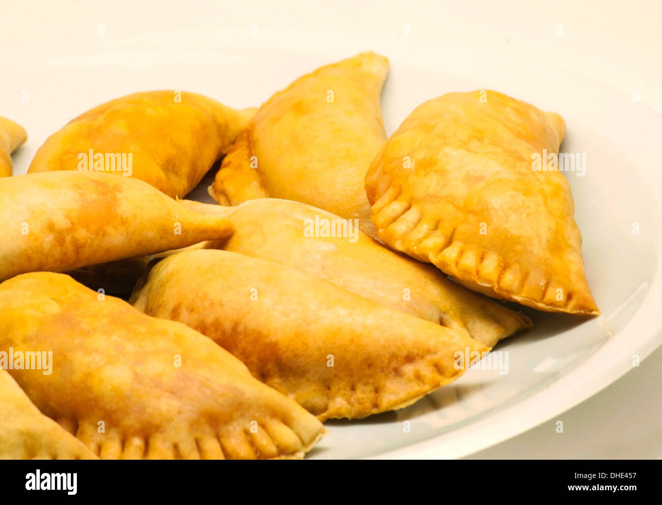 Los Dumplings fritos rellenos con carne Foto de stock