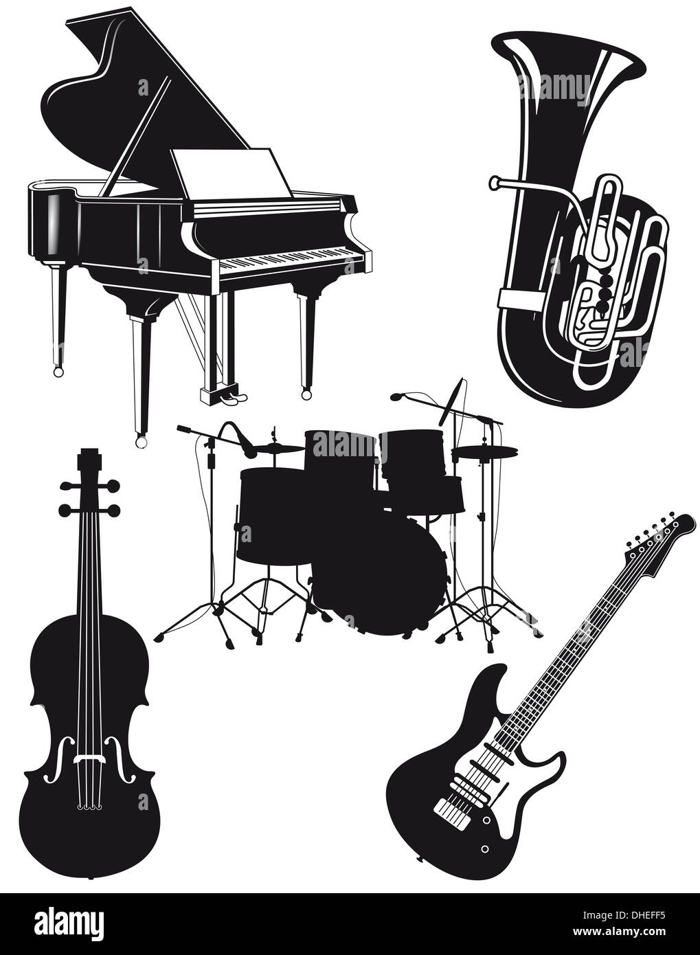 Los instrumentos de la orquesta Foto de stock