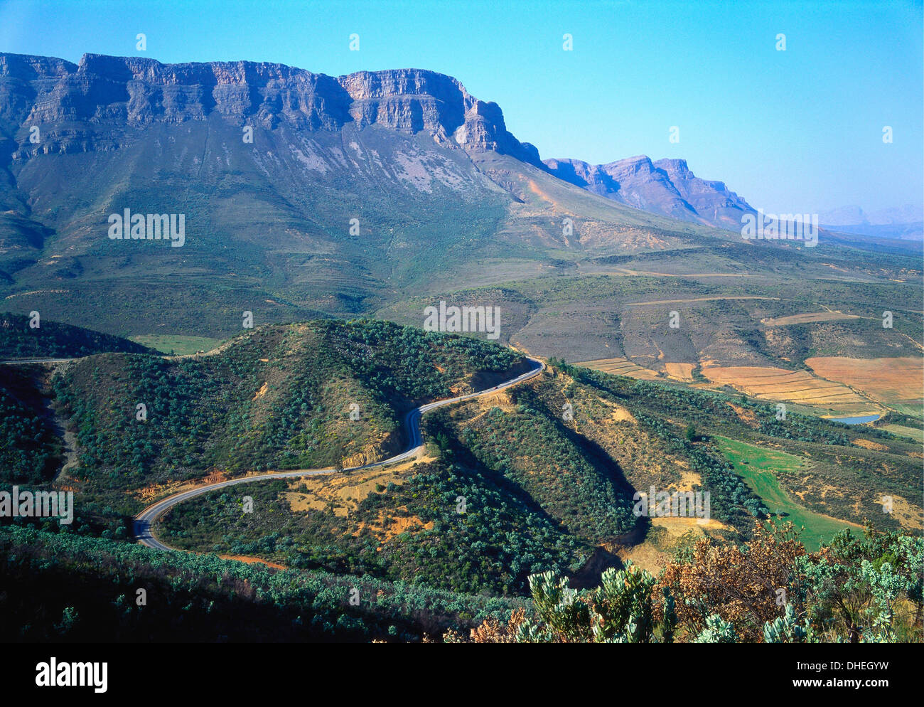 Pase Uitkyk, Valle de Ceres, Western Cape, Sudáfrica Foto de stock