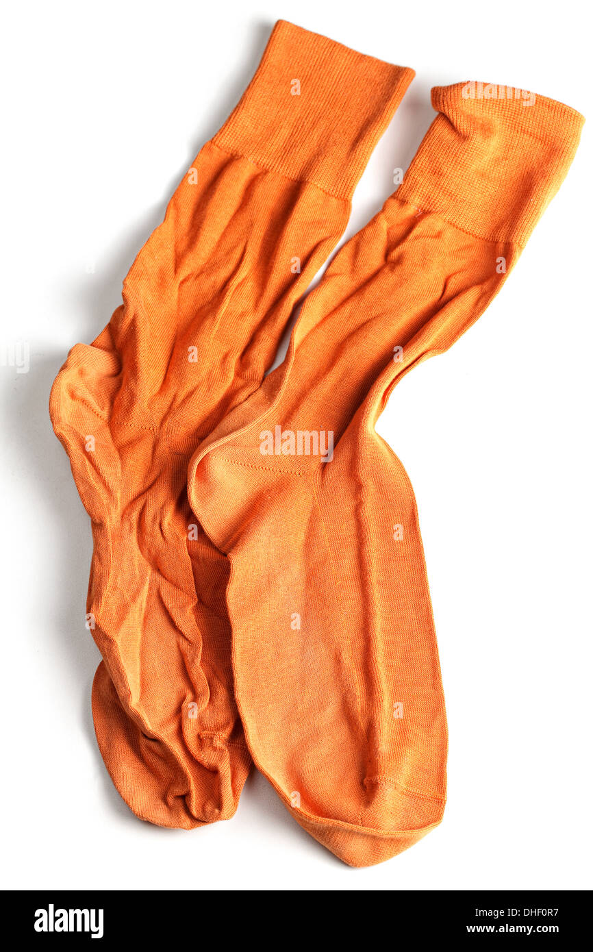 Arrugado calcetines naranja Foto de stock