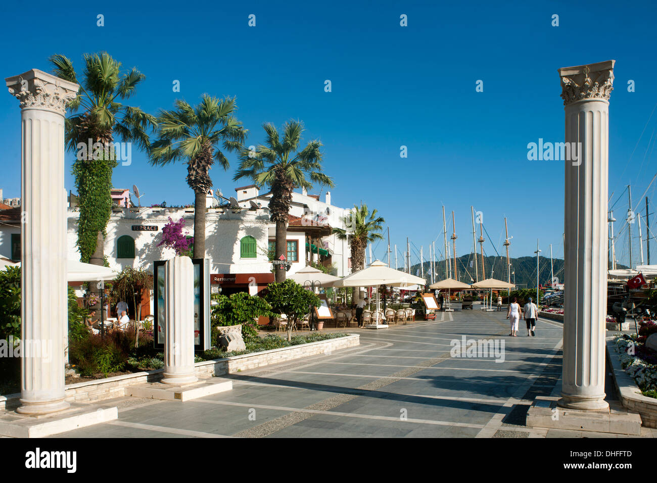 Türkei, Provinz Mugla, Marmaris, Hafenpromenade Foto de stock