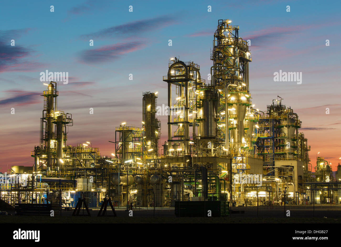 El aceite revinery Schwechat de Austria Foto de stock