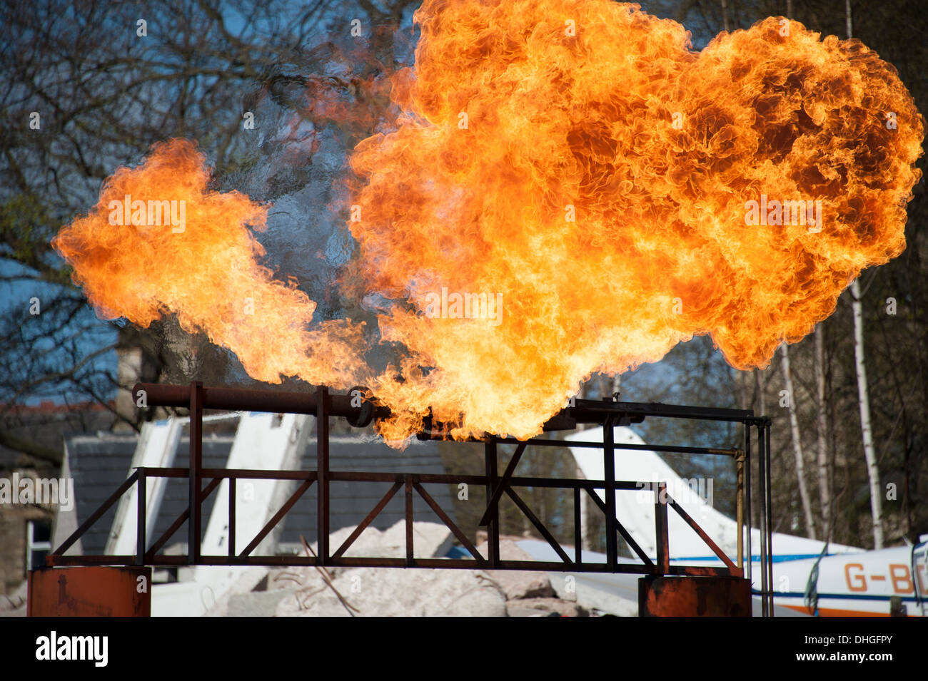 Gasoducto de la brida de la válvula de gas de simulación de incendios Foto de stock
