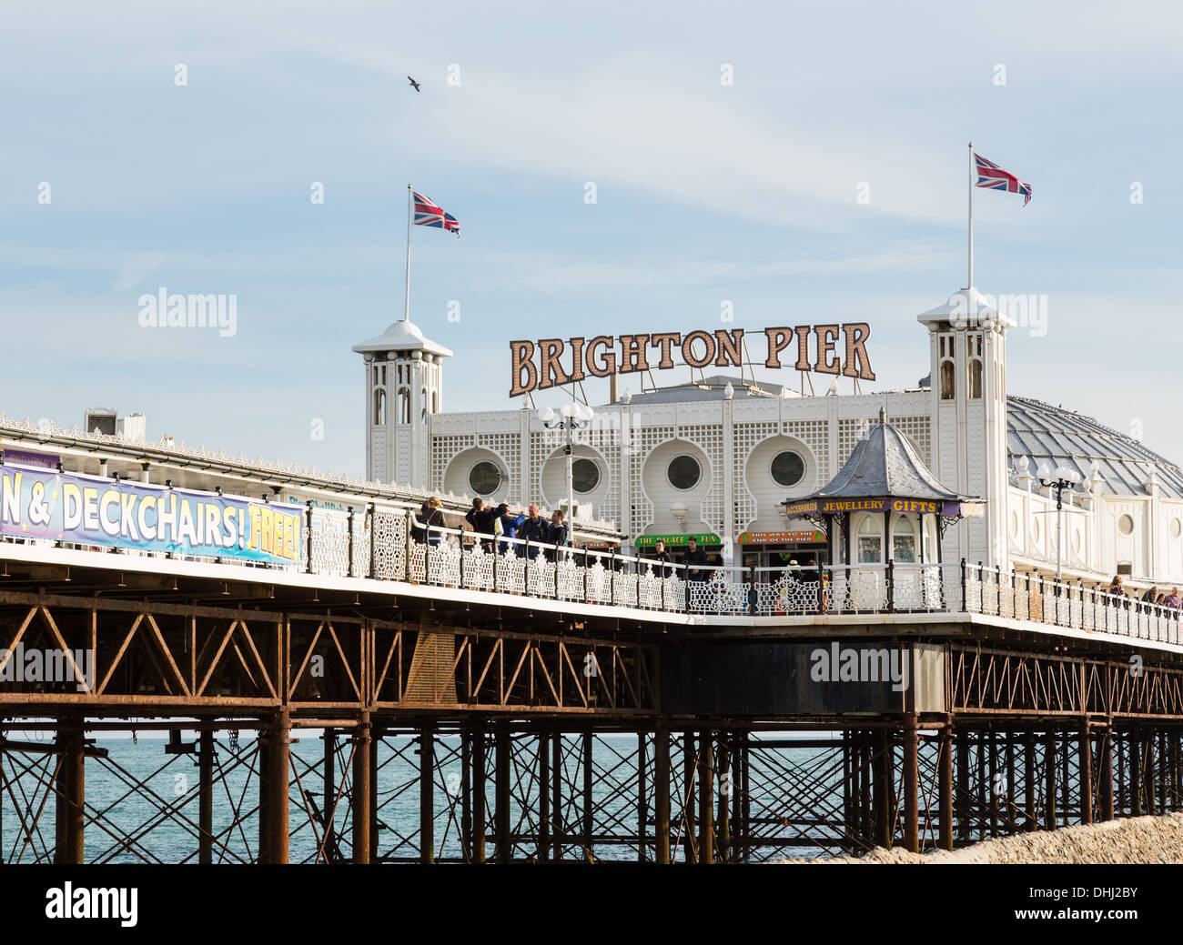 Brighton Pier, Sussex, Inglaterra, Reino Unido. Foto de stock