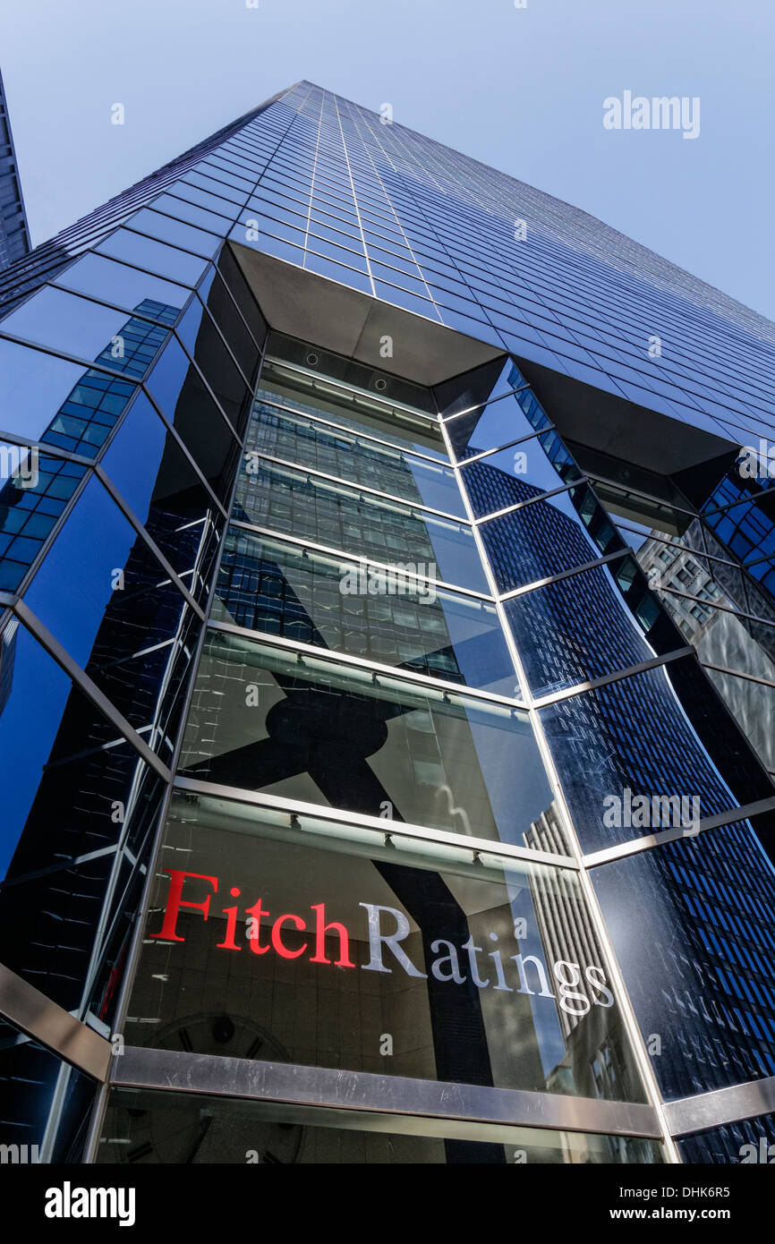 Jefatura de Fitch Ratings, el distrito financiero de Manhattan, Nueva York Foto de stock
