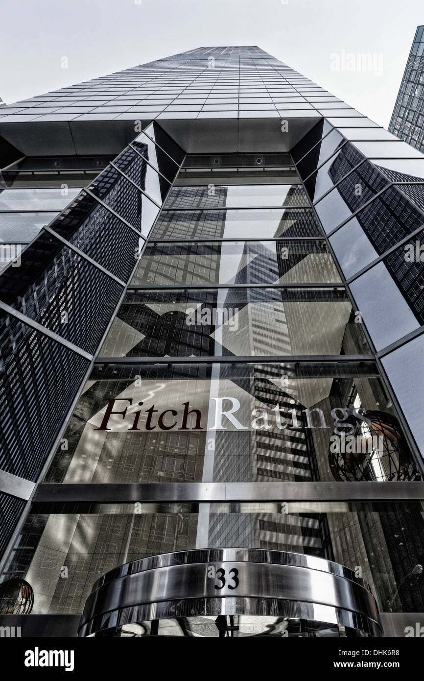 Jefatura de Fitch Ratings, el distrito financiero de Manhattan, Nueva York Foto de stock