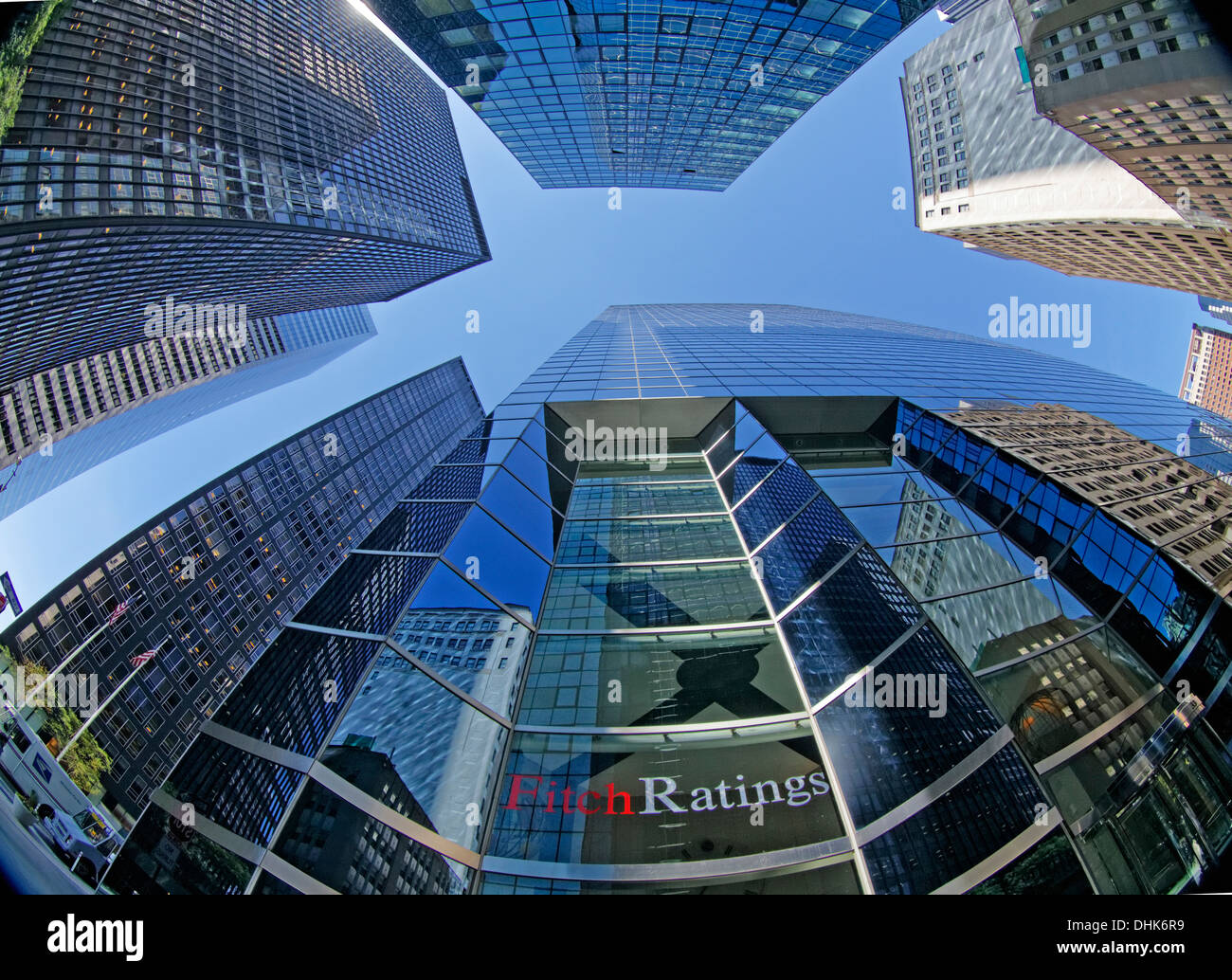 Fitch Ratings, la sede, el distrito financiero de Manhattan, Nueva York Foto de stock