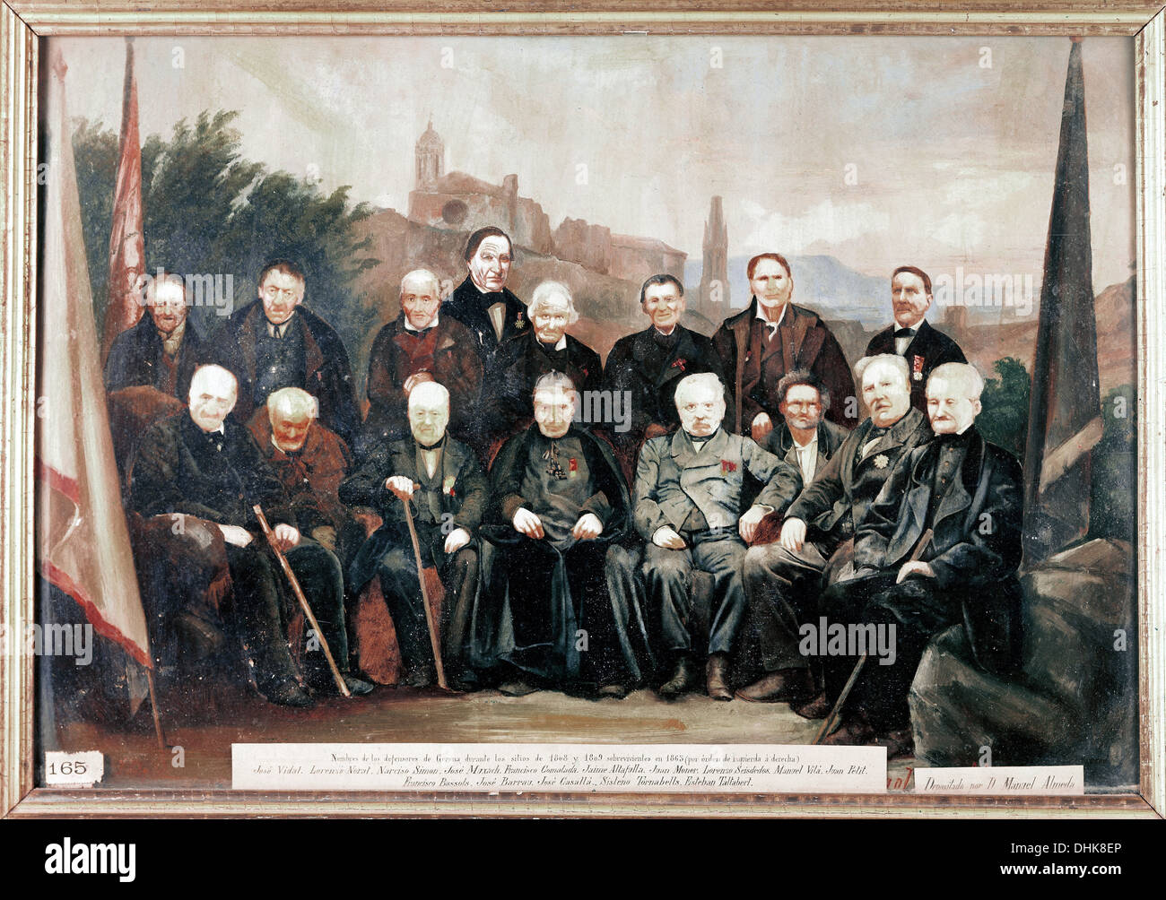 Guerra de la Independencia Española (1808-1814). Sobrevivientes del asedio de Girona en 1808 y 1809 en 1863. Foto de stock