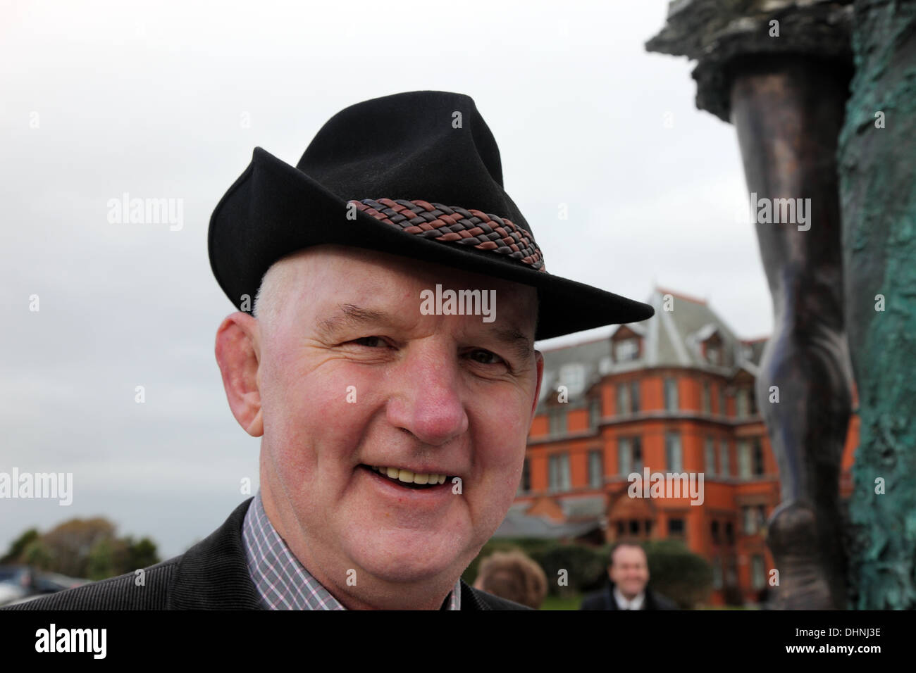 Campbell, artista irlandés Paddy en Slieve Donard Resort & Spa, Co Down, Irlanda del Norte Foto de stock