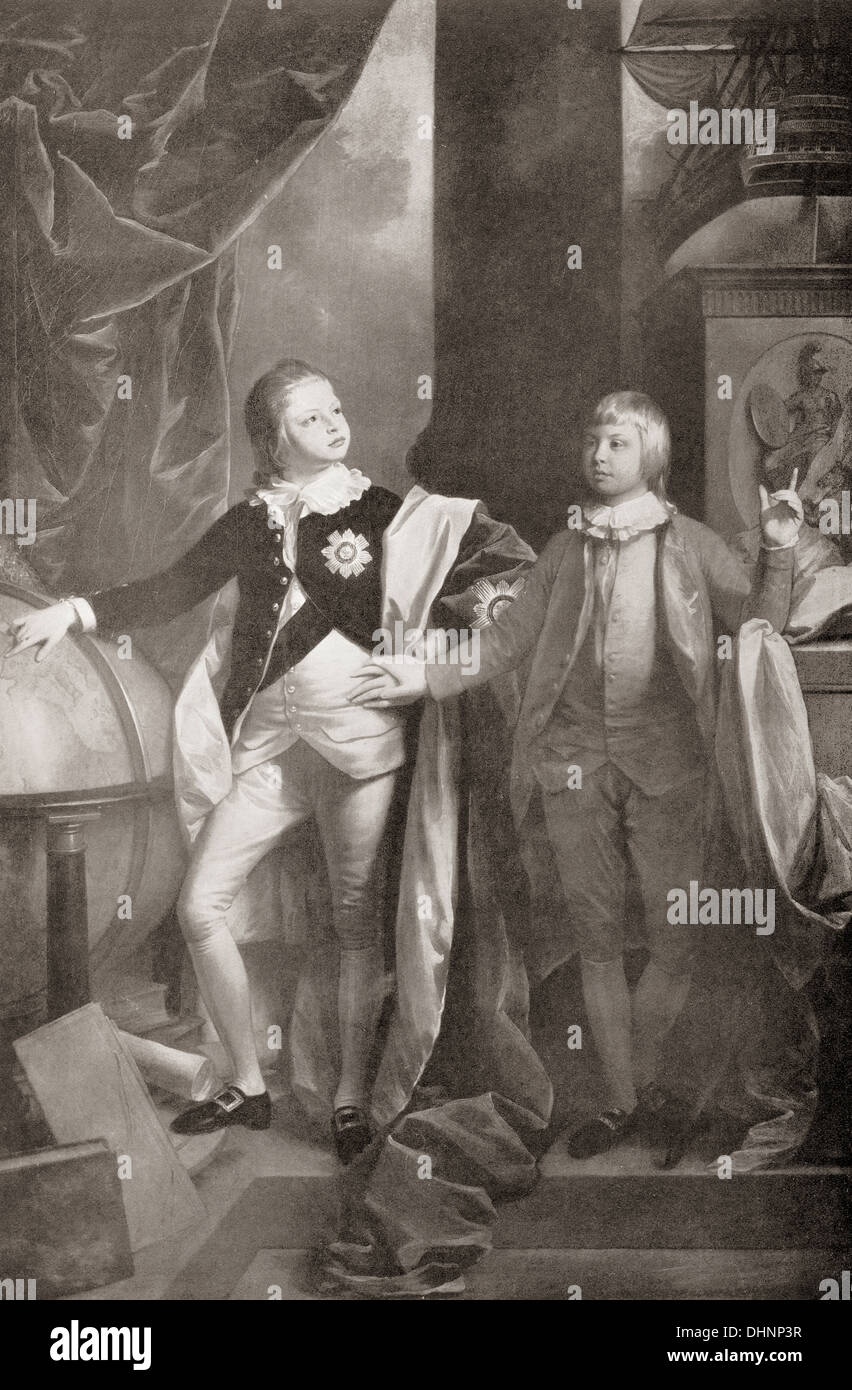 Guillermo, Duque de Clarence, posteriormente el rey Guillermo IV, y el Príncipe Edward, duque de Kent y Strathearn, Foto de stock