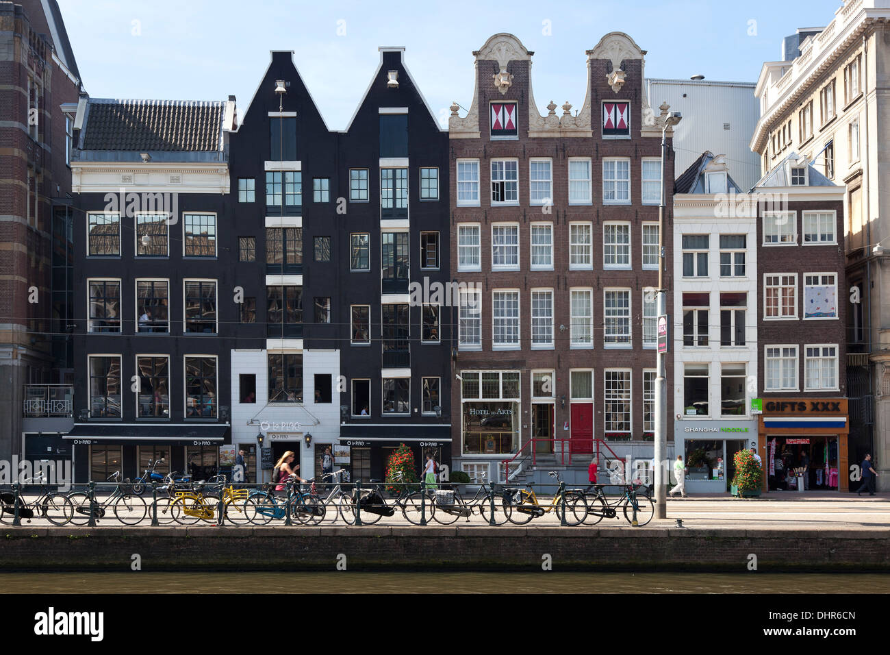 Duch adosados en el Rokin, Ámsterdam, Países Bajos Foto de stock