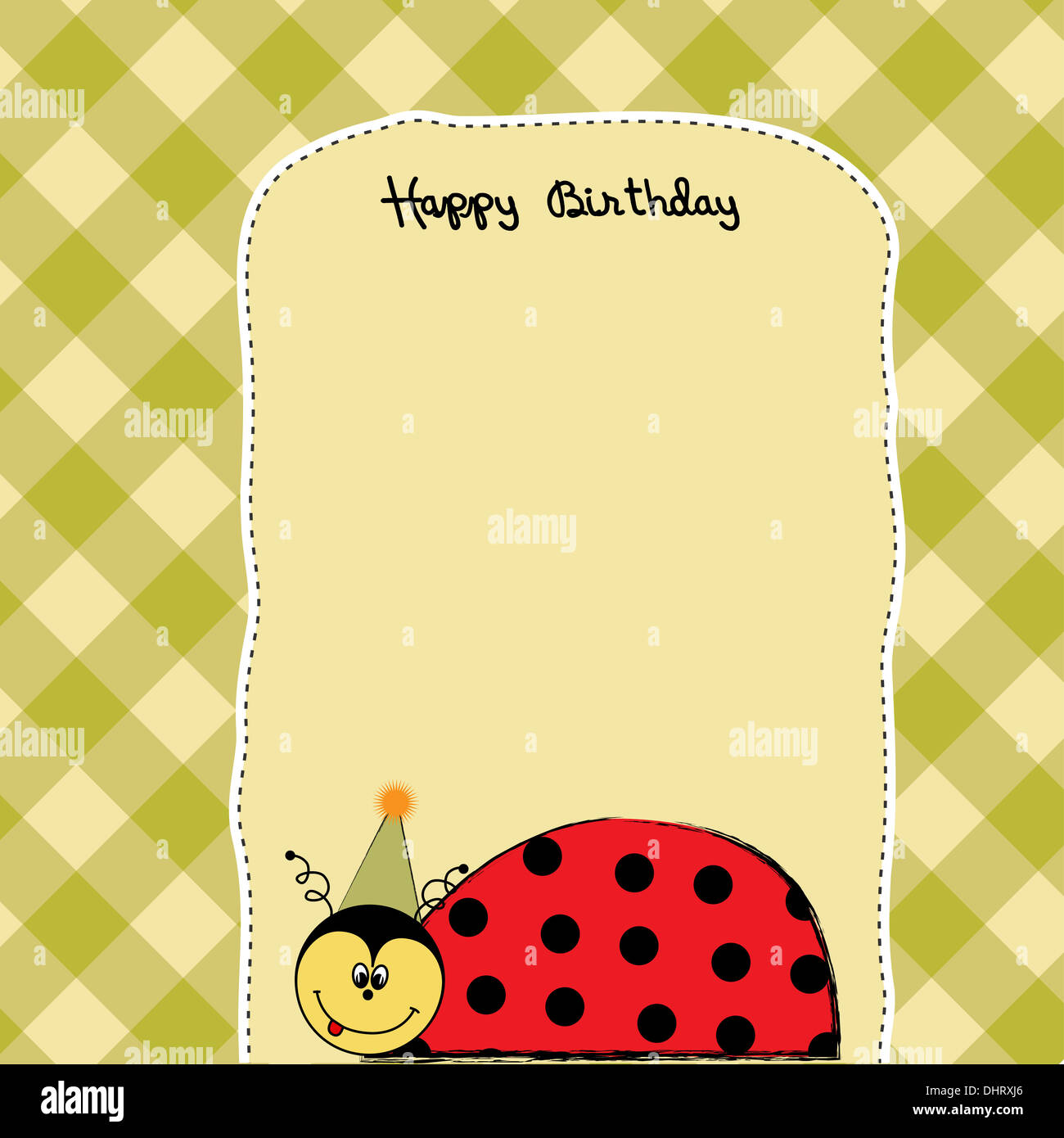 Feliz cumpleaños tarjeta con mariquita Fotografía de stock - Alamy