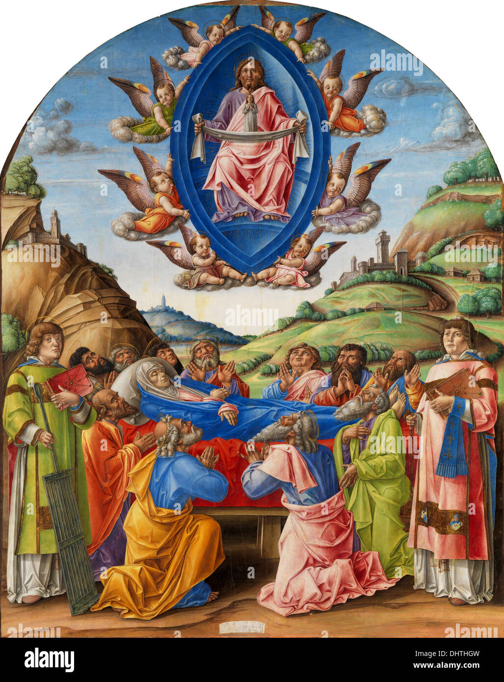 La muerte de la Virgen - por Bartolomeo Vivarini, 1485 Foto de stock
