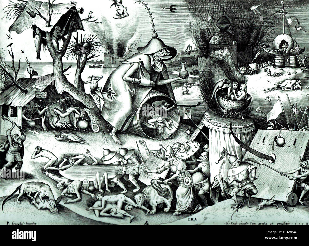 Los siete pecados mortales o los siete vicios Ira por Pieter Bruegel el Viejo, 1558 Los siete pecados mortales o los siete vicios Ira por Pieter Bruegel el Viejo, 1558