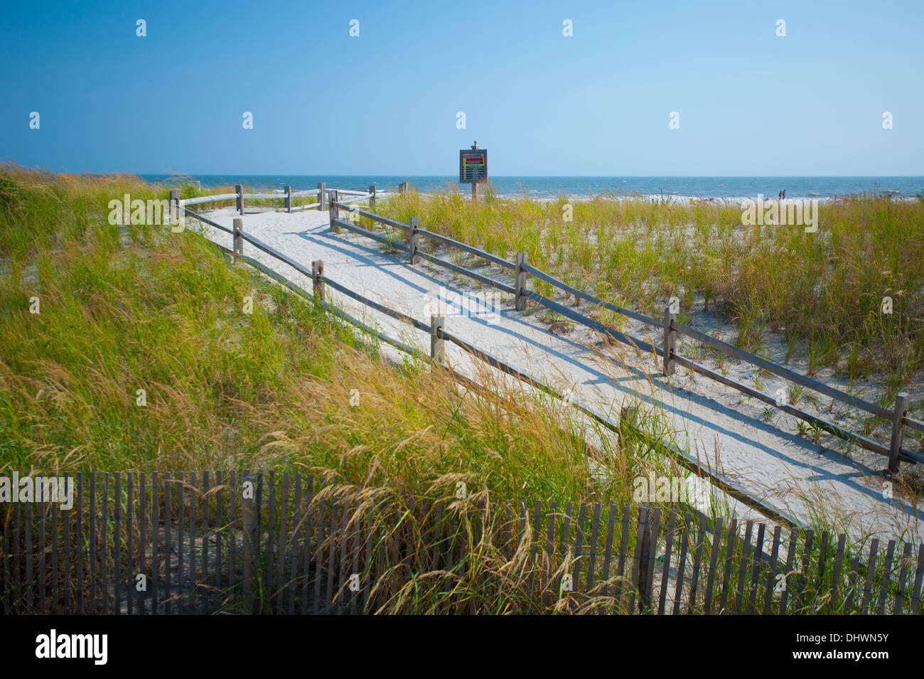 Estados Unidos de América American New Jersey NJ Atlantic City del paseo de la playa, en las dunas Foto de stock