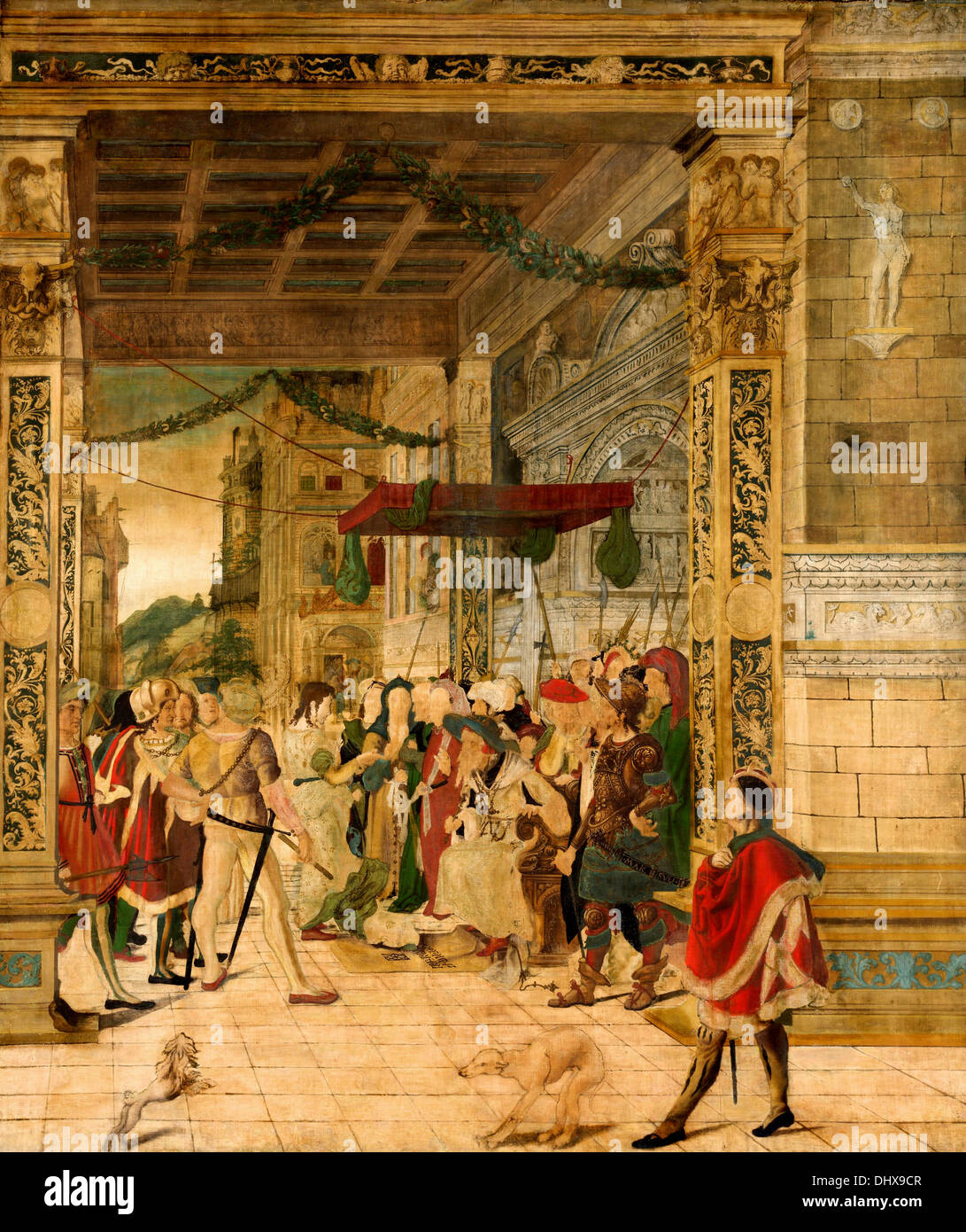 José interpretando los sueños del Faraón - por Jorg Breu el Joven, 1547 Foto de stock