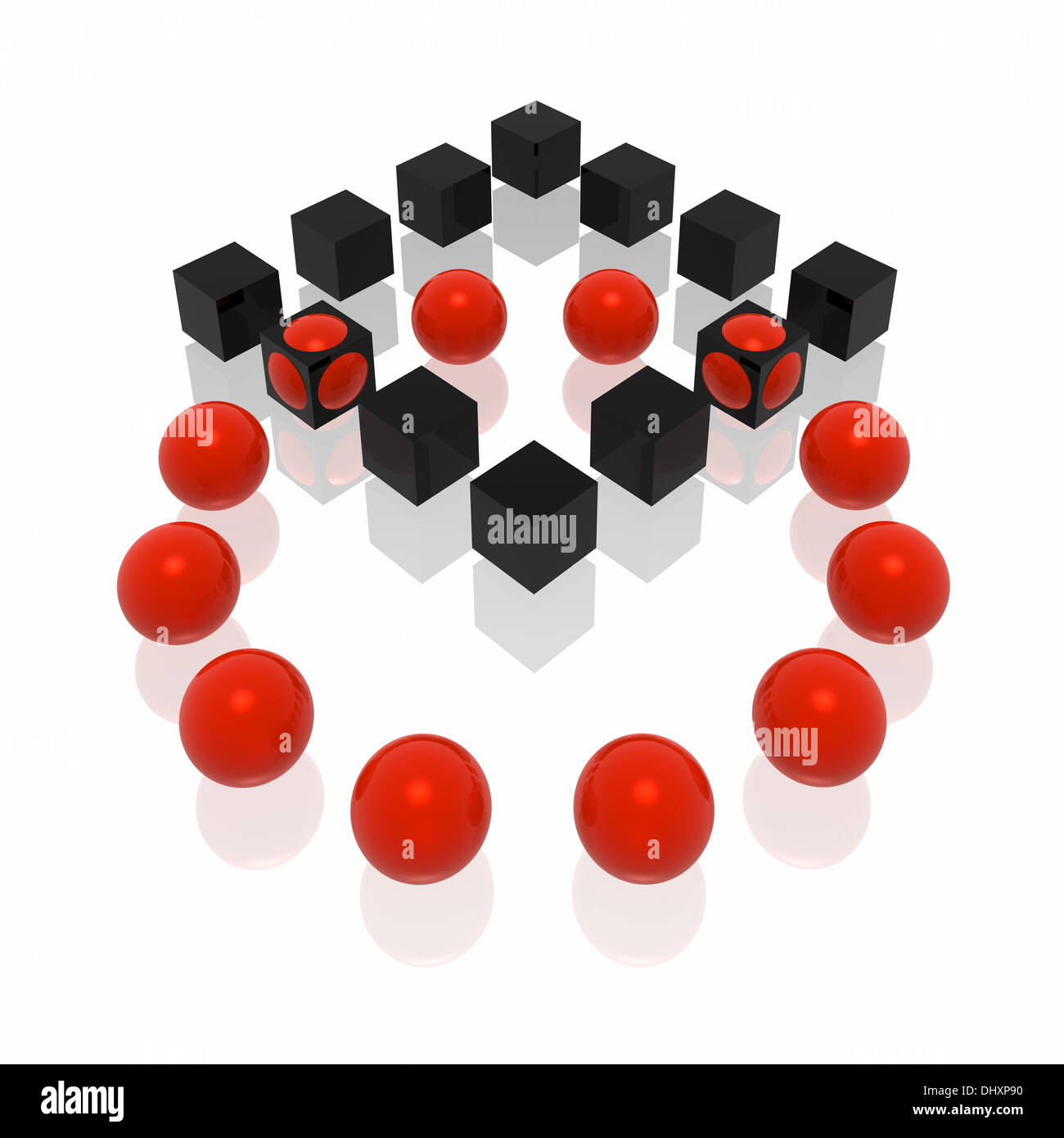 Un Cuadrado Y Un Circulo Rojo Y Negro De Serie Fotografia De Stock Alamy