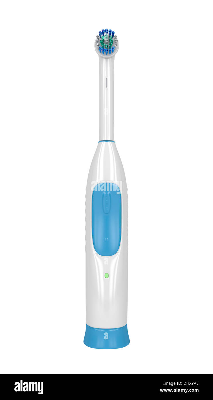Cepillo dental eléctrico aislado en blanco Foto de stock