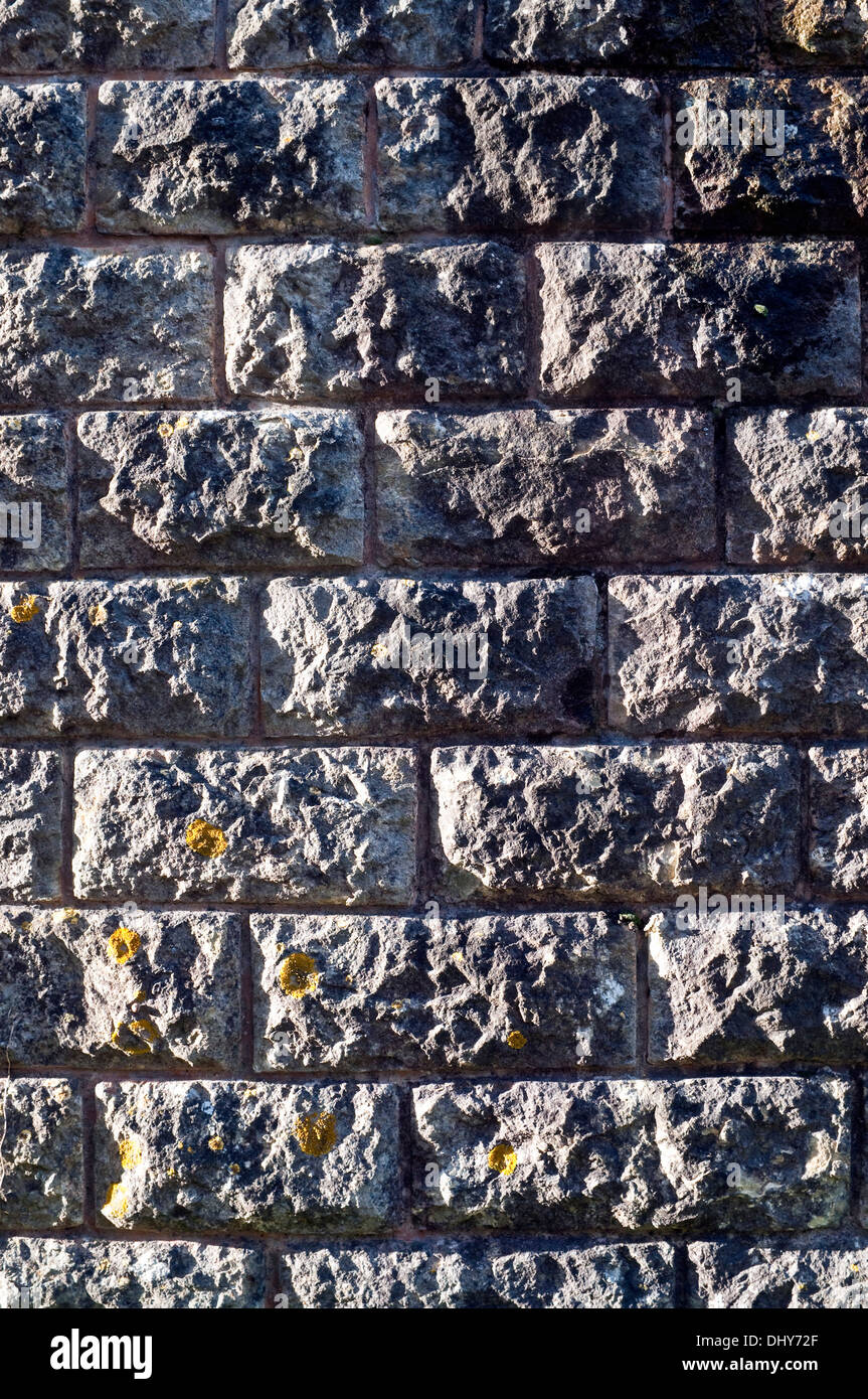 Muro de piedra labrada cursos - Francia. Foto de stock