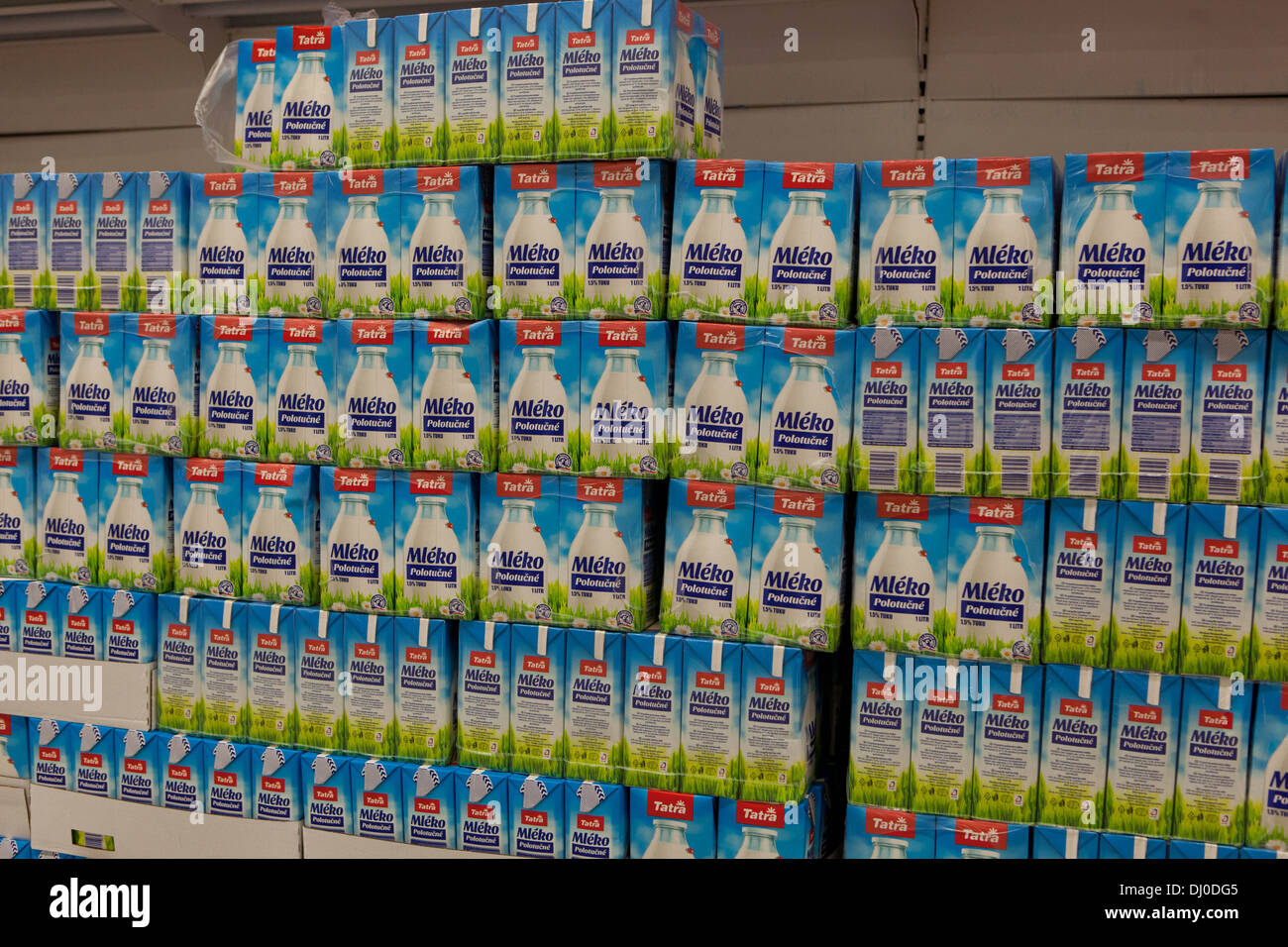Supermercado de leche República Checa Foto de stock