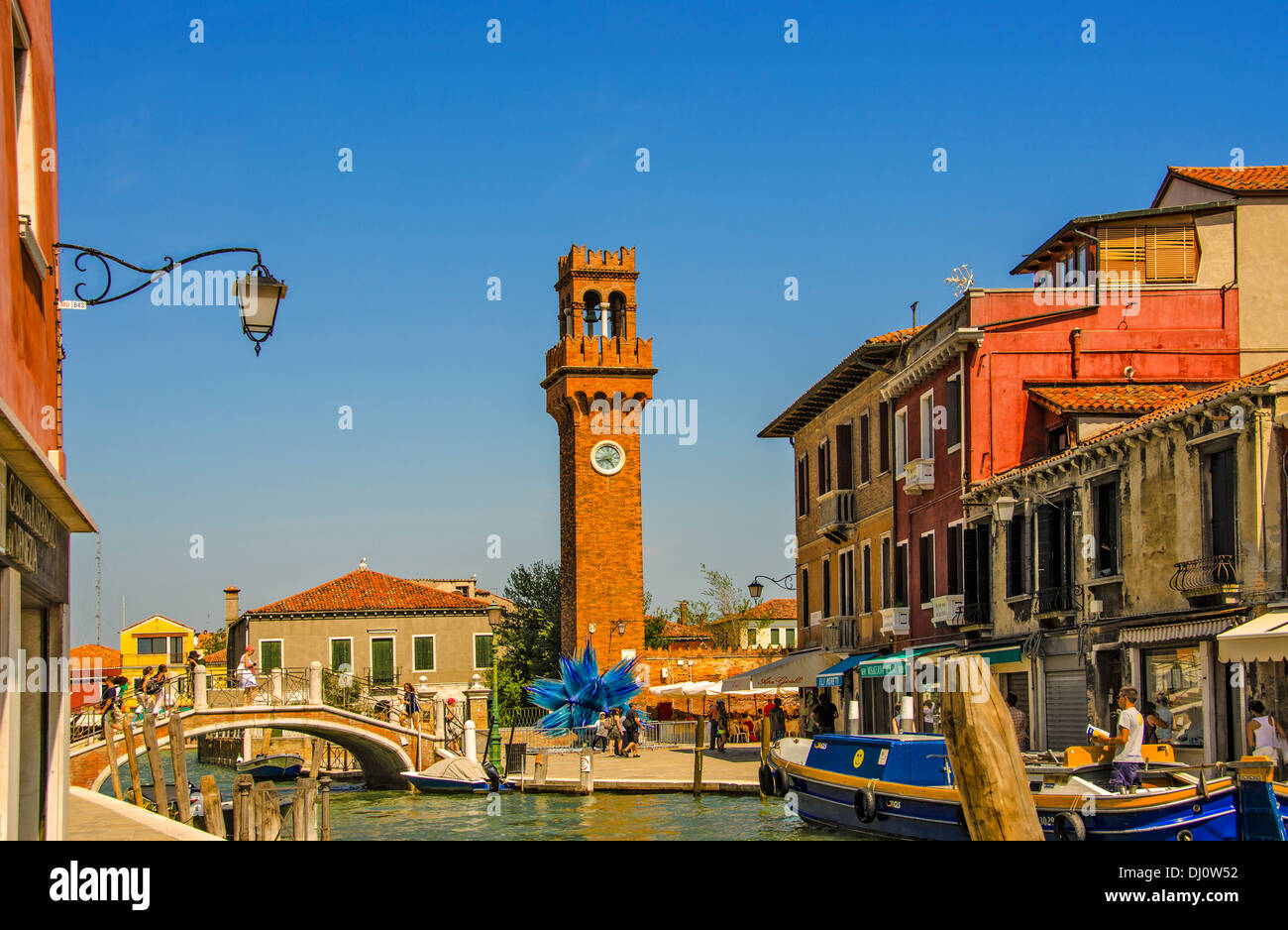 Vista general de Murano y su principal canal parte de la isla veneciana complejo Foto de stock