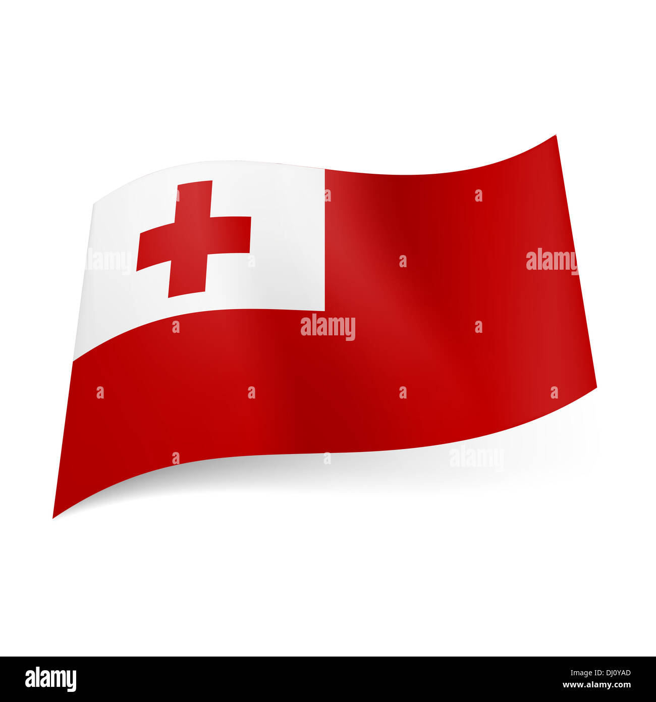 La Bandera Nacional De Tonga Cruz Roja En El Cuadrado Blanco En La Esquina Superior Izquierda Del Campo Rojo Fotografia De Stock Alamy