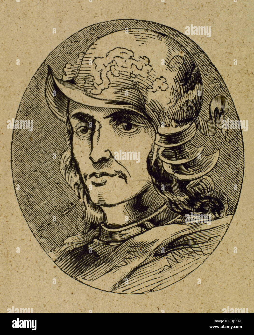Enrique III (1379-1406). Conocido como Henry el Sufriente o Enrique el enfermo. El rey de la Corona de Castilla. Grabado. Foto de stock