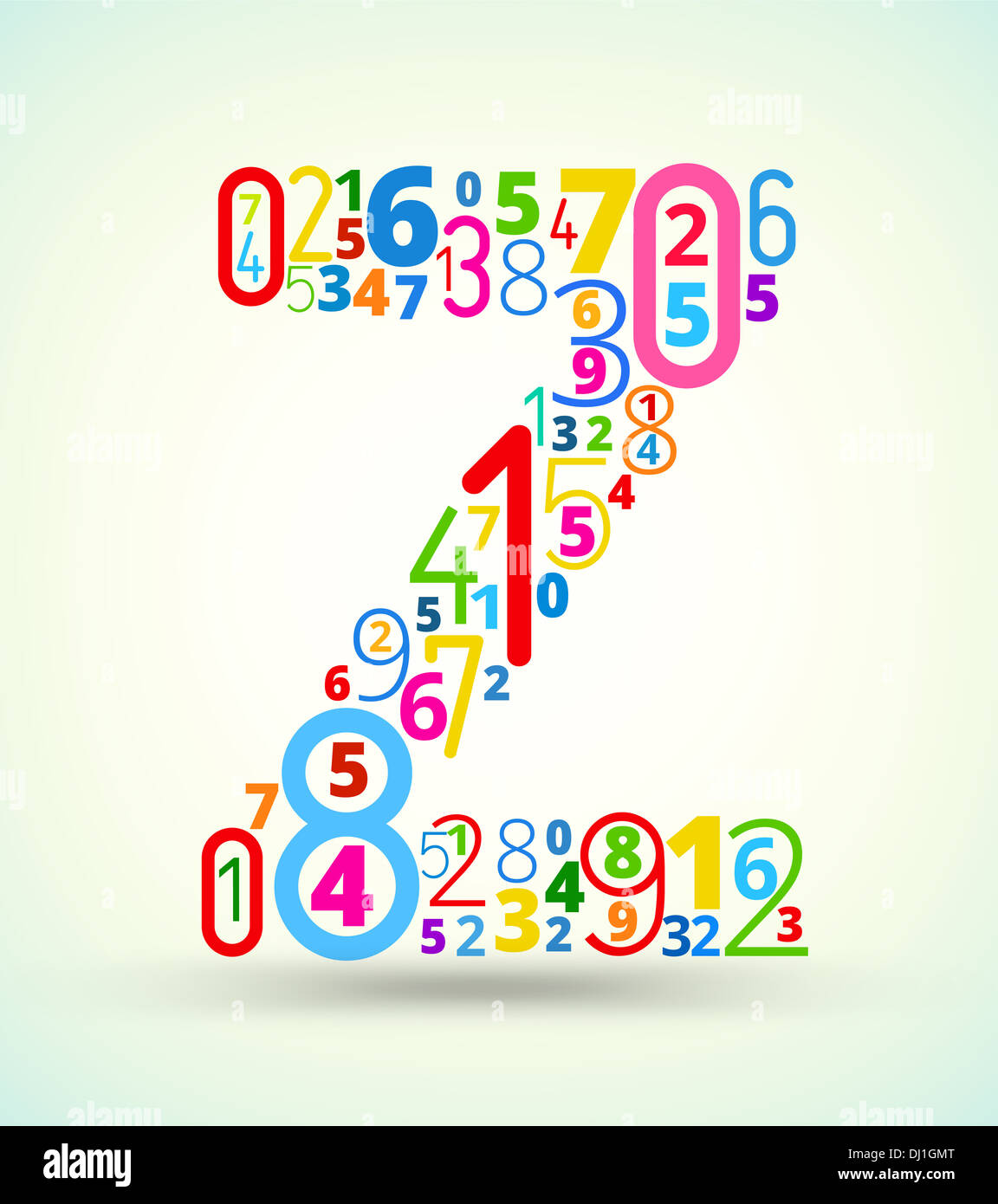 Letra Z De Color Fuente Vectorial De Números Foto Imagen
