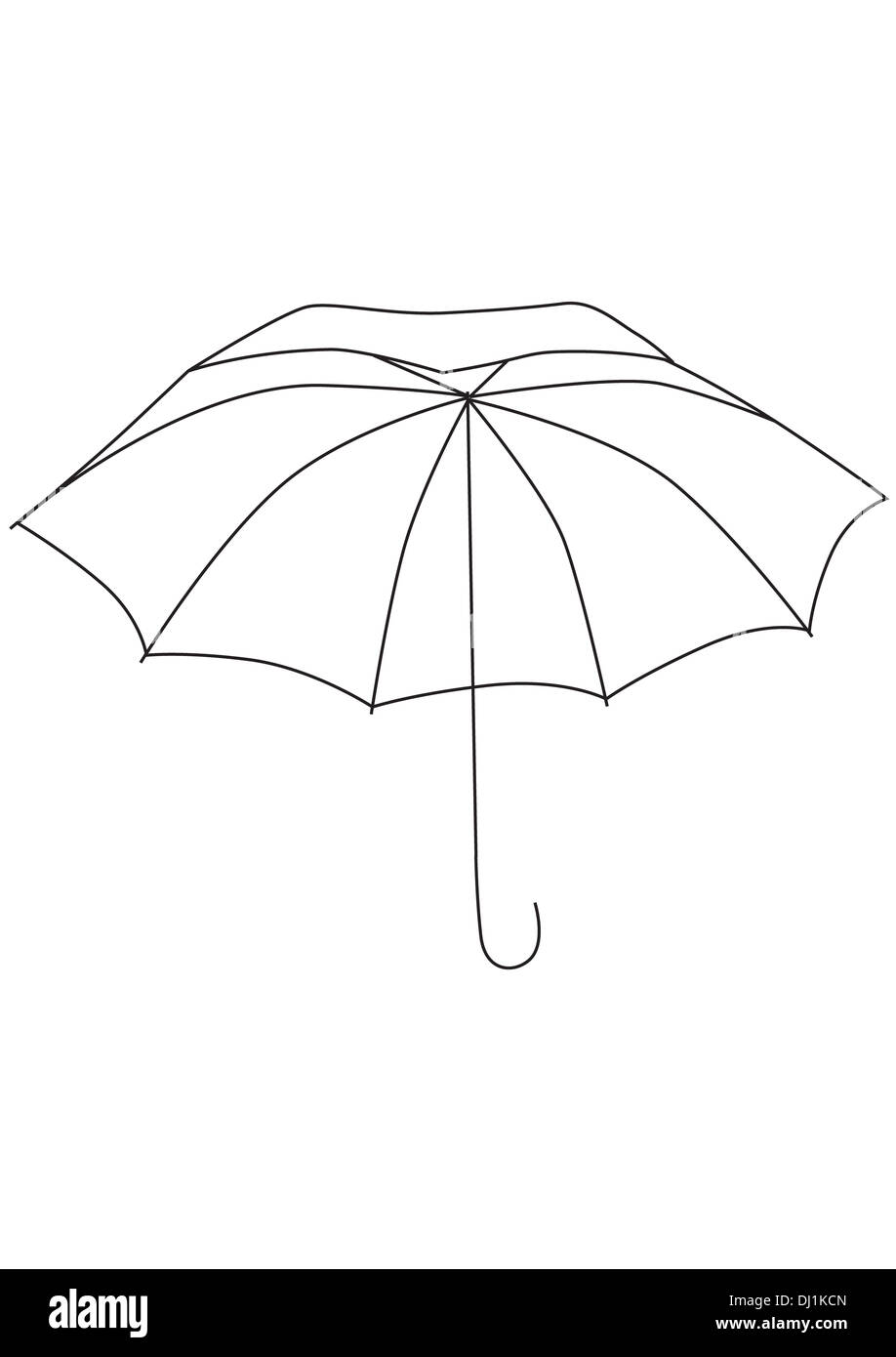 Paraguas en fondo blanco. ilustración vectorial Foto de stock