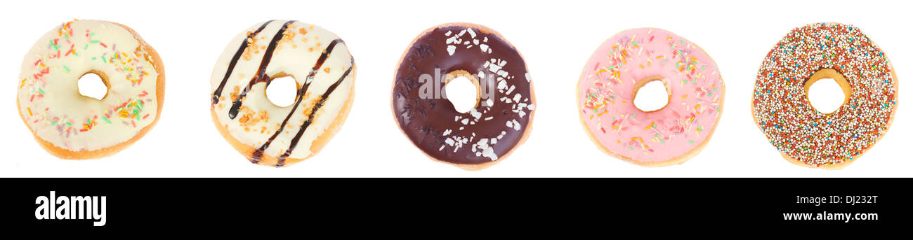 cinco donuts Foto de stock