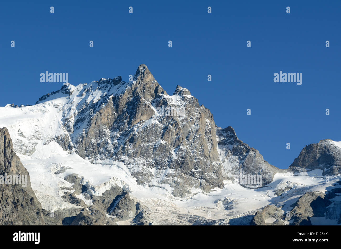 La Meije Glacier Peak & Parque Nacional de Ecrins Hautes-Alpes Alpes Franceses Francia Foto de stock