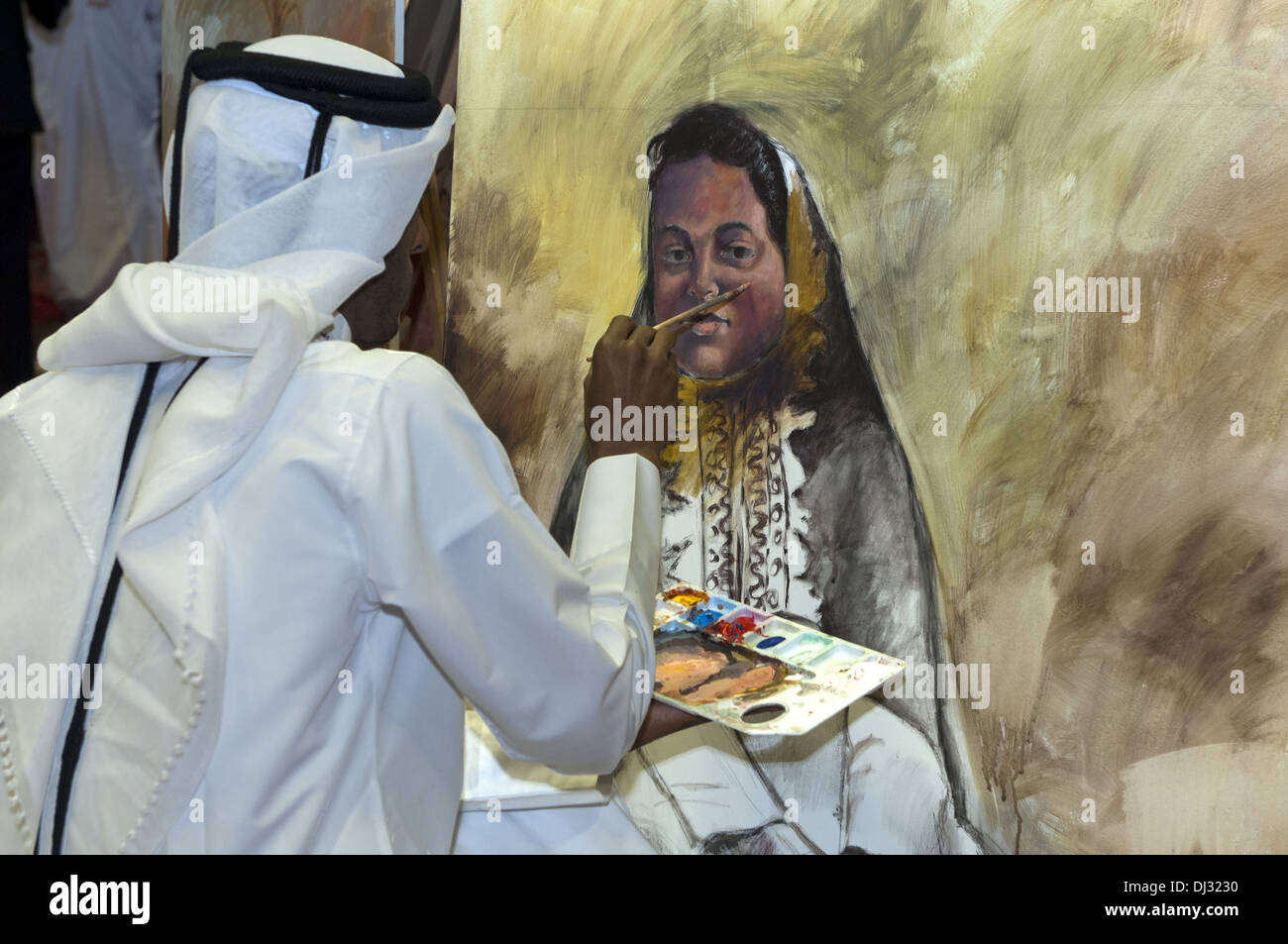 Pintor árabes tradicionales prendas dishdash Foto de stock