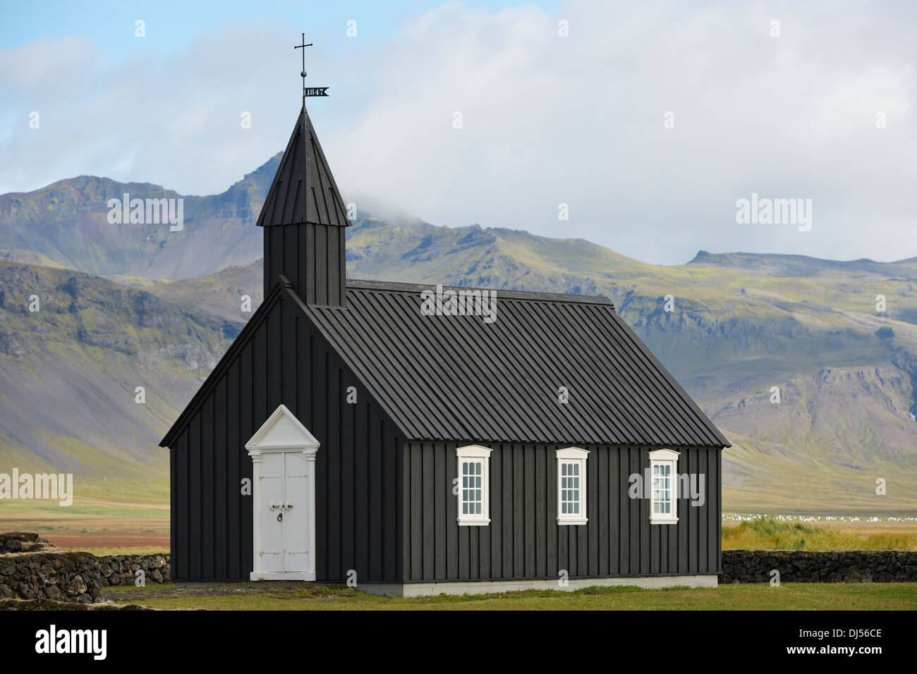 Iglesia; Stadarsveit Budir, Snaefellsnes, Islandia Foto de stock