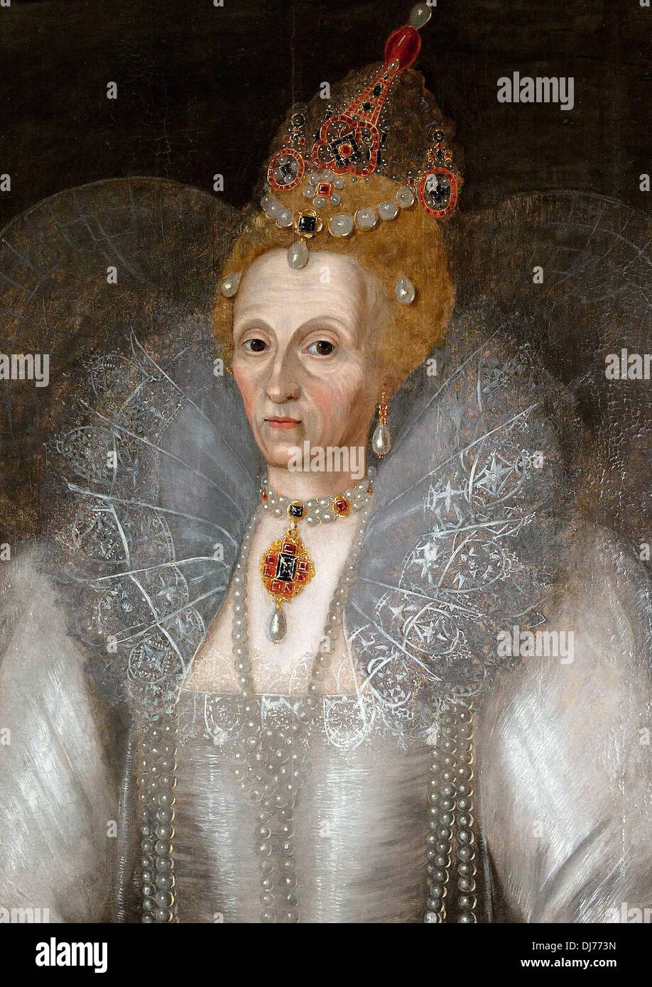 Realista retrato de la Reina Elizabeth I Foto de stock